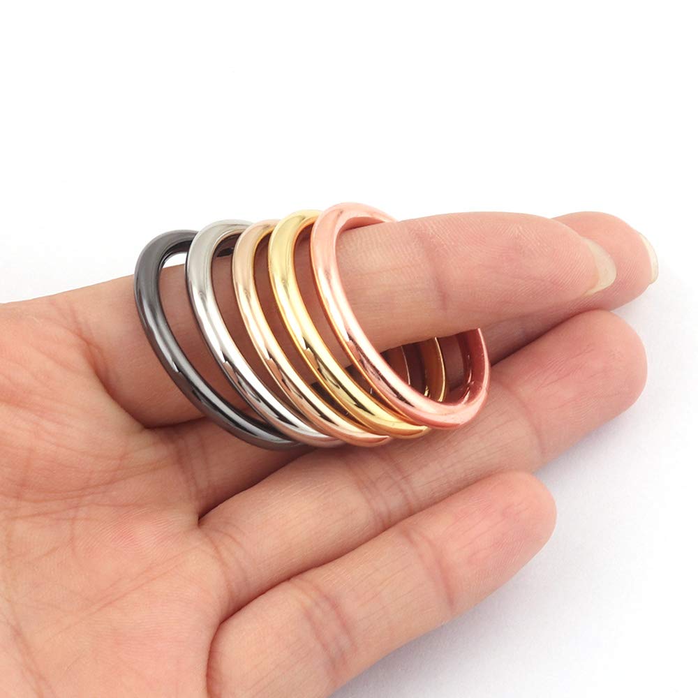 25mm Rose Gold O-Ring Metal Round Ring - Dog Collar Hardware, Keychain Charm, Jewelry Making Hook, Handbag & Purse Craft Supplies for Leatherworking (Rose Gold) - Perfect for DIY Accessories, Pet Gear & Fashion Projects