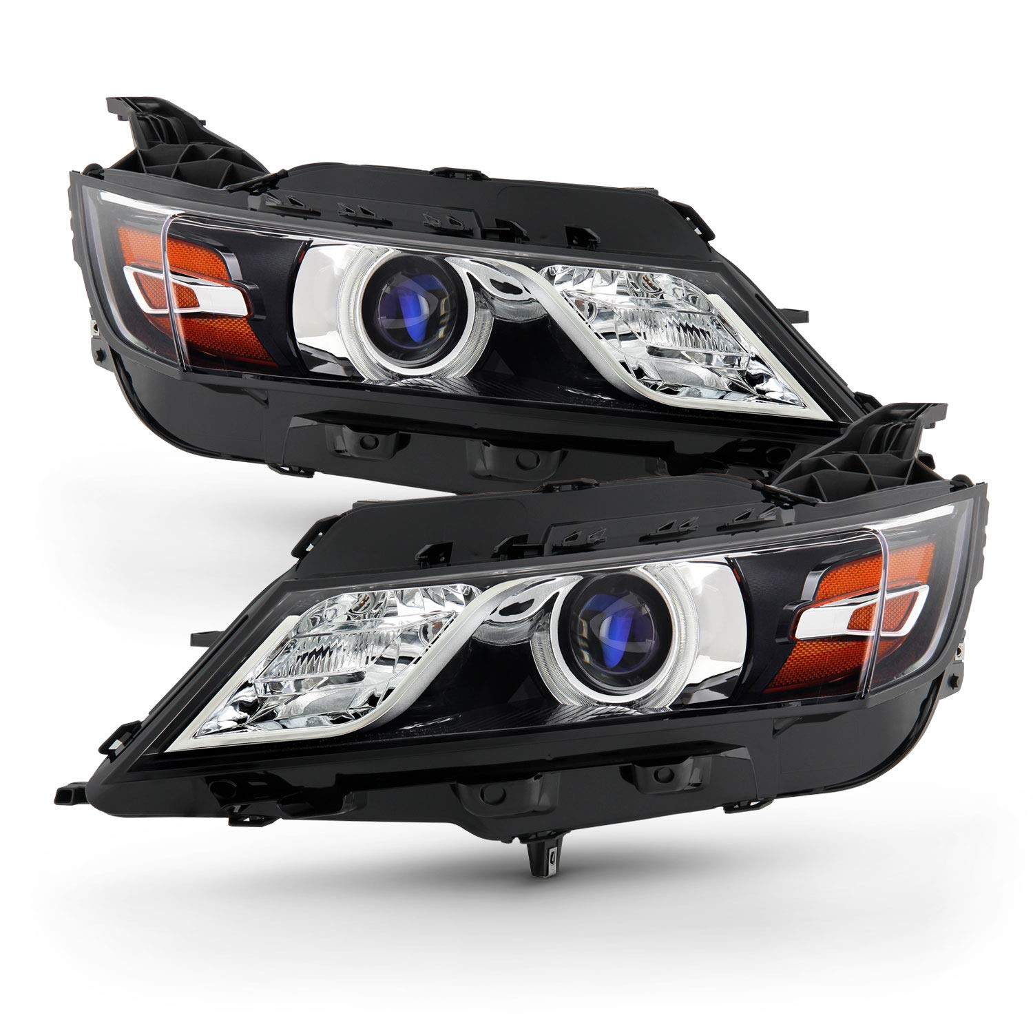 AKKON Black HID/Xenon Projector Headlights for 2014-2020 Chevy Impala Sedan (Non-AFS Type) - Left & Right Pair - Upgrade Your Night Driving Safety