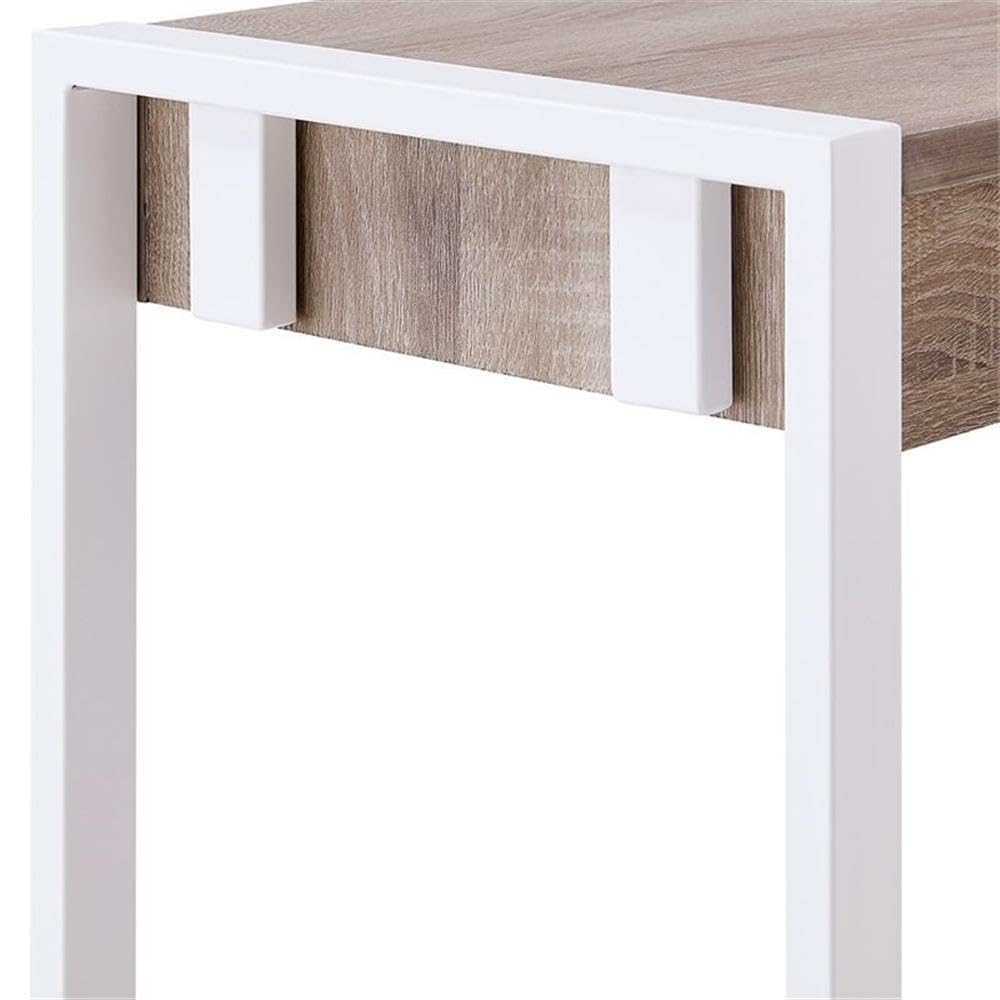 Modern Console Table with Sleek Design - Macen Entryway Sofa Table in Brown & White - Perfect for Hallway, Living Room, or Bedroom Decor