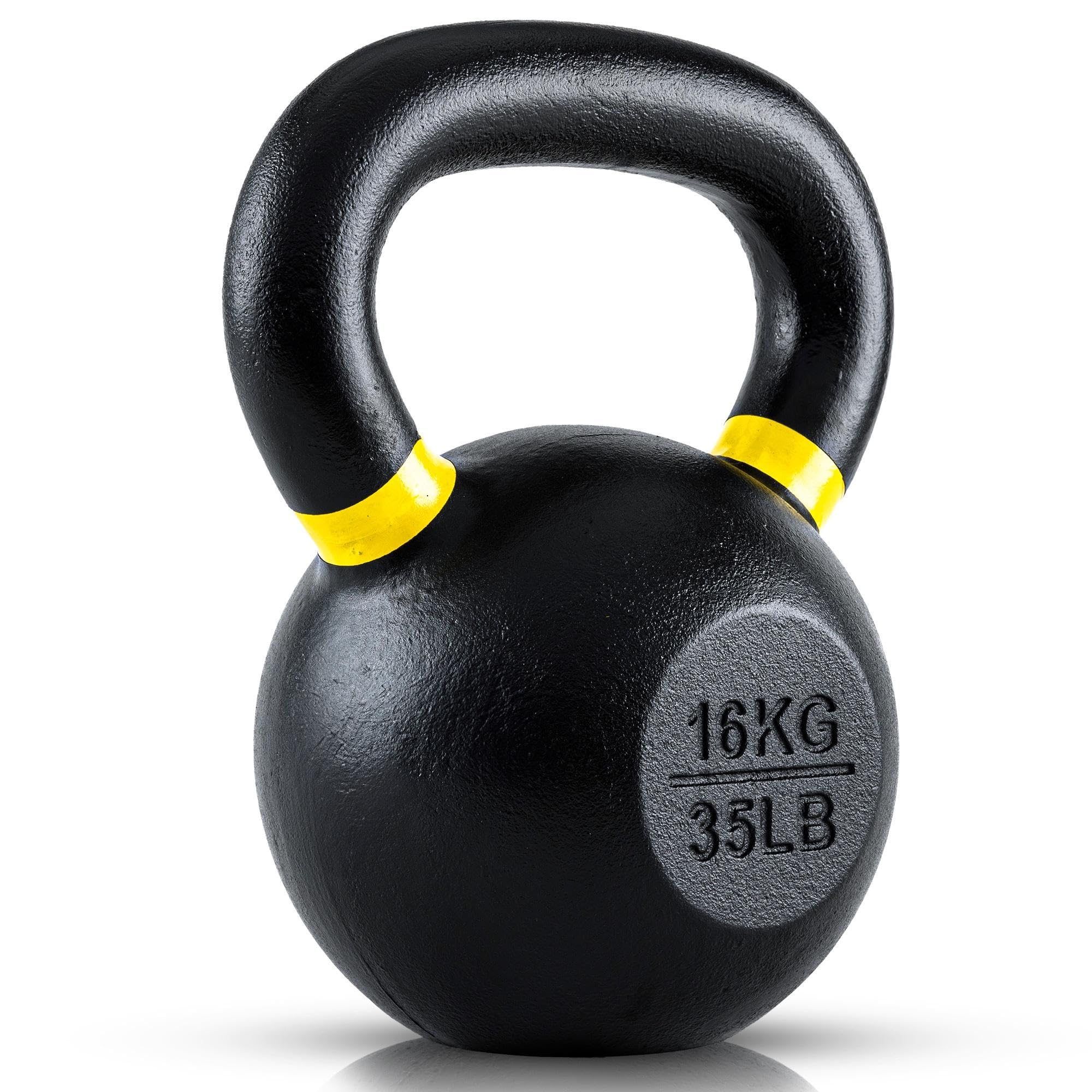 Premium Cast Iron Kettlebells - No-Welded Joints, Wide Handle for Strength Training - Durable Powder Coated Kettlebell Weights Set for Men & Women - Perfect for Home Gym, CrossFit, and Functional Fitness Workouts