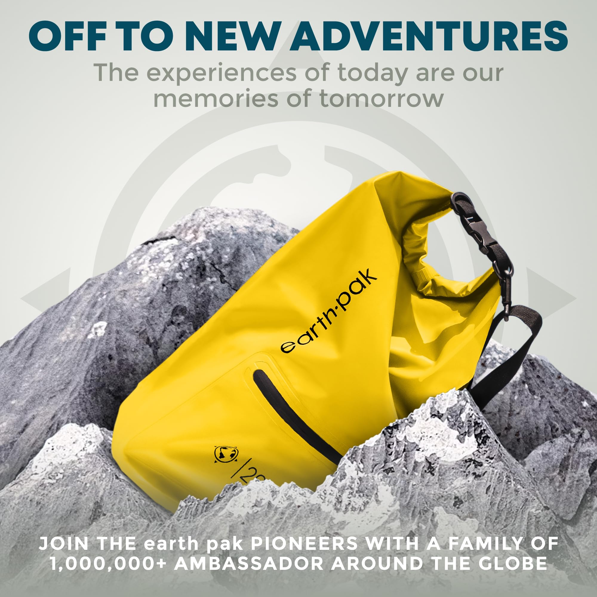 **Earth Pak Waterproof Dry Bag Backpack with Zippered Pocket – Keep Gear Dry for Kayaking, Swimming & Outdoor Adventures – Includes Waterproof Phone Case**