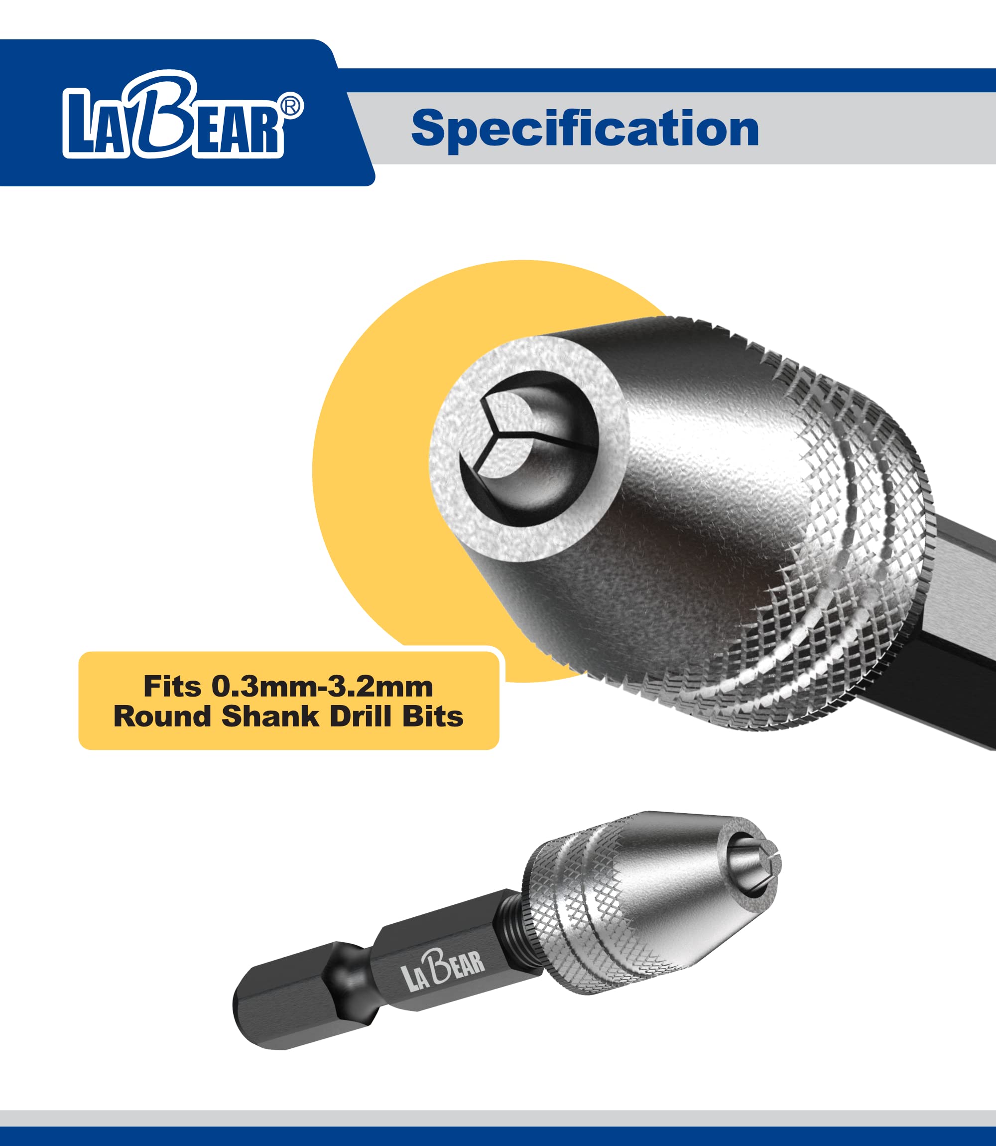 Keyless Drill Chuck Adapter 1/4