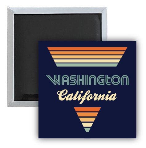 Washington California 2.5 x 2.5-Inch Retro Fridge Magnet - Vintage Souvenir for Travel Lovers, Perfect for Home, Office & Dorm Decor