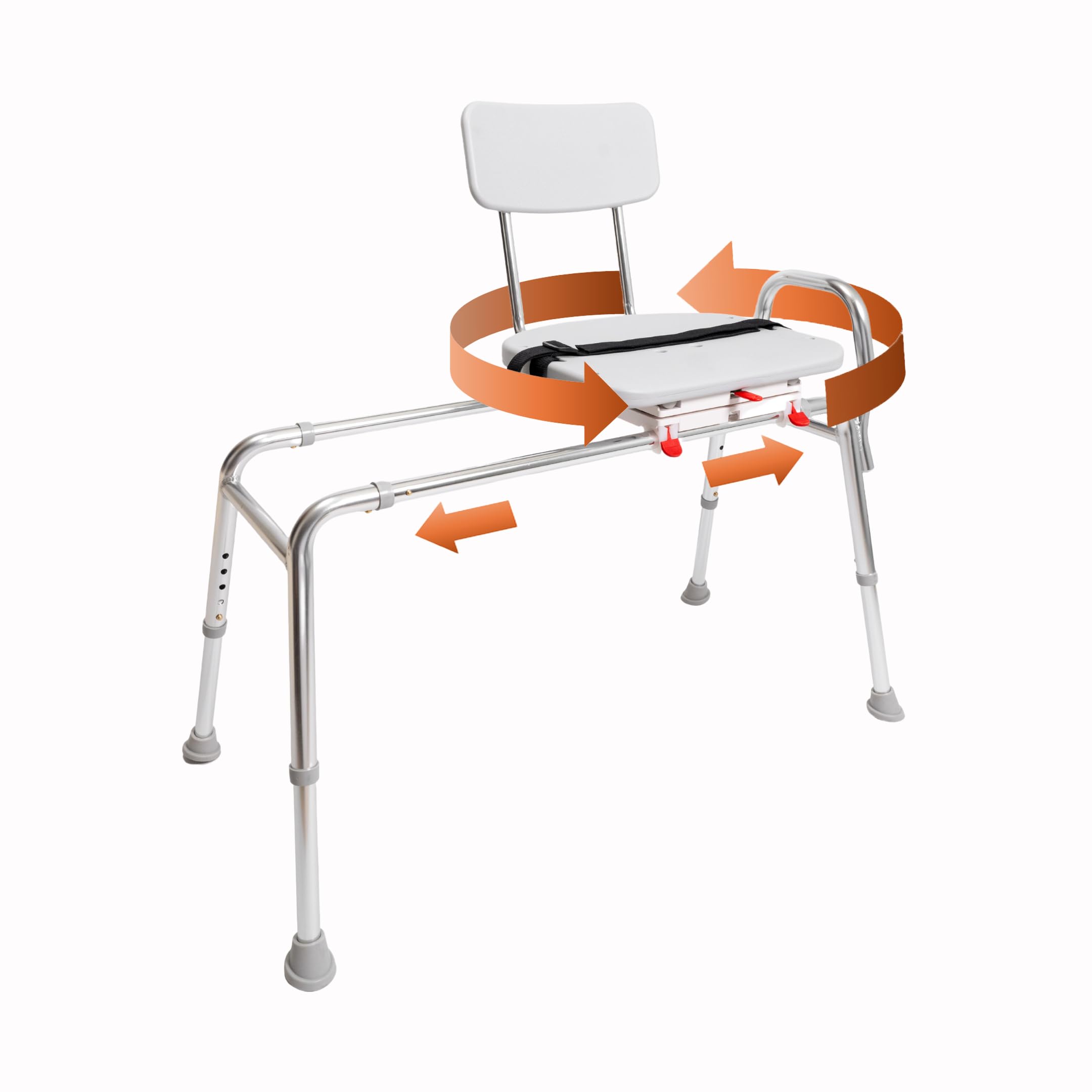 Eagle Health Supplies 400 LBS Weight Capacity Swivel Sliding Shower Chair & Tub Transfer Bench - Safe Bath Seat for Elderly, Disabled & Handicapped - Ideal for Home Care, Assisted Living & Mobility Assistance