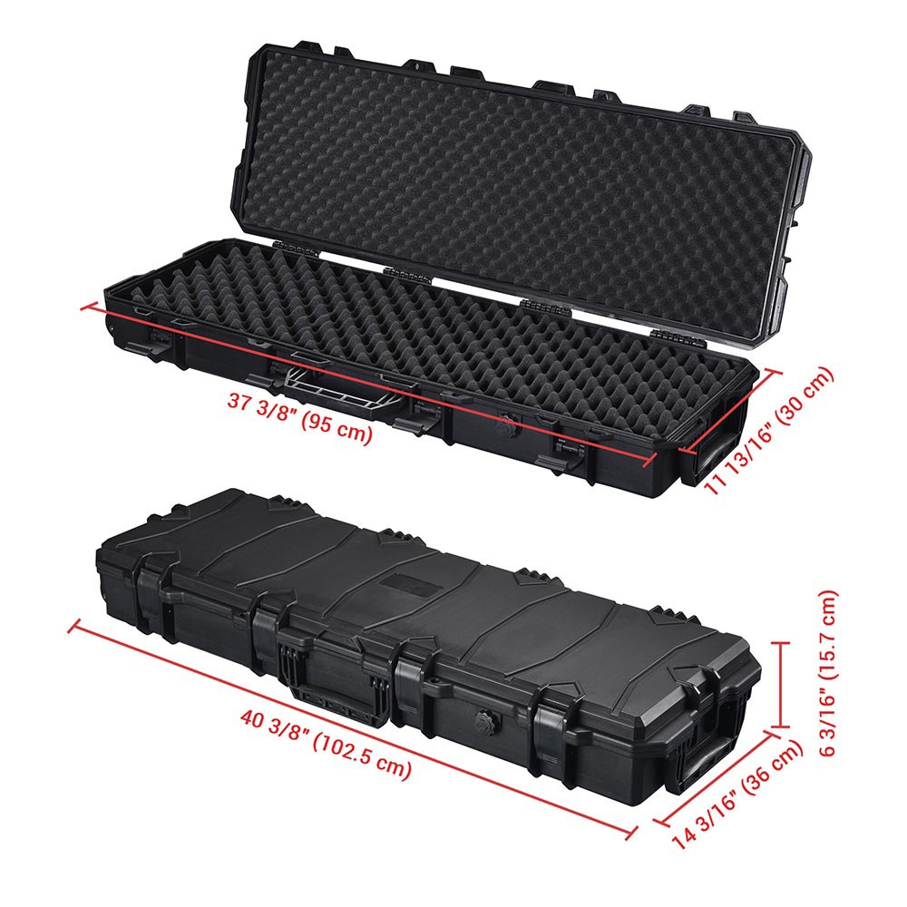 TheLAShop TSA Approved Locking Rifle Case with Wheels - IP67 Waterproof, 40x14x7 Inches - Perfect for Air Travel, Hunting & Firearm Storage