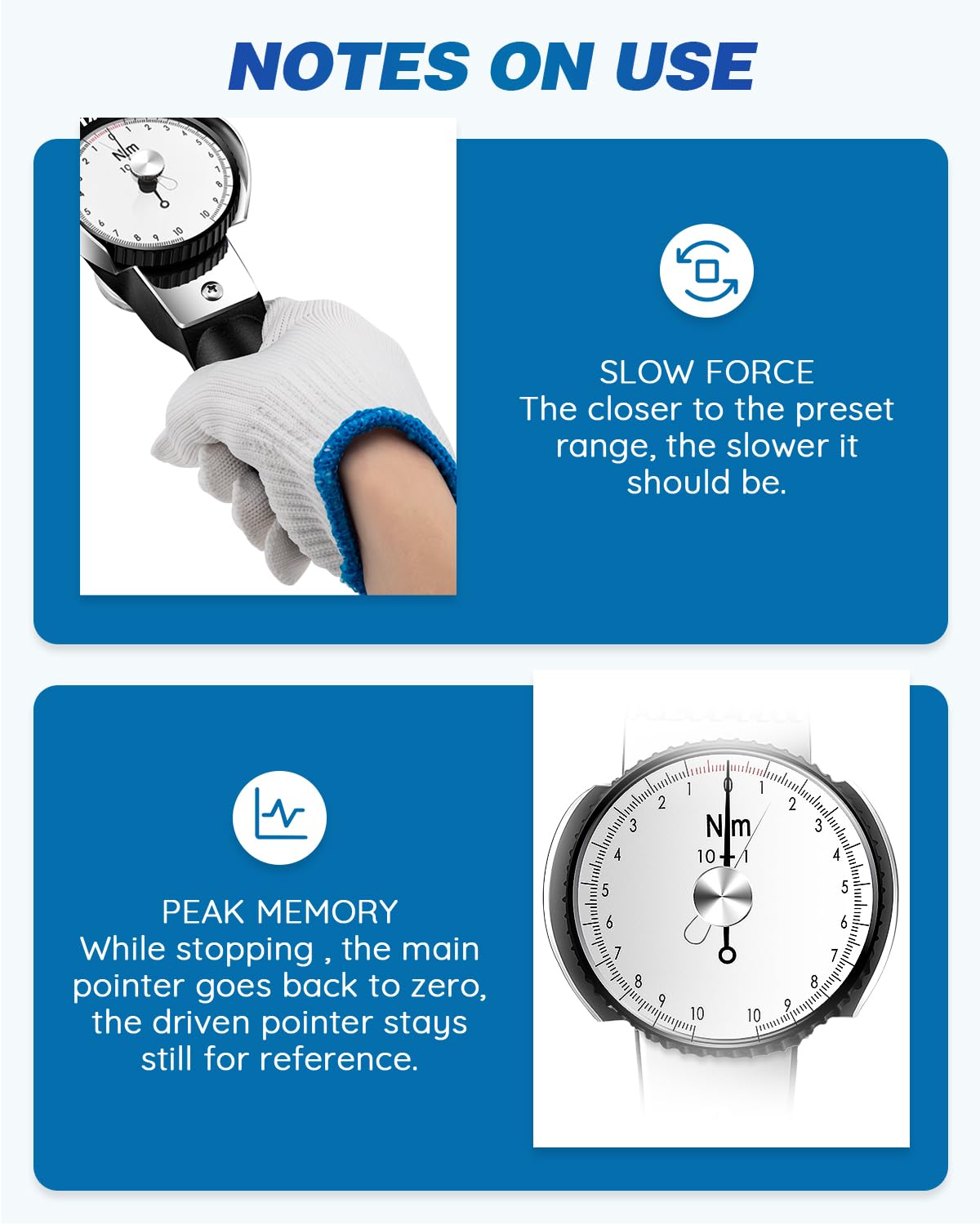 NEWTRY 10-100Nm Dial Torque Wrench - Precision Torque Meter with 1/2 Inch Drive - Professional Torque Force Tester for Automotive, Industrial & Mechanical Applications - Perfect for Engine Repair, Assembly & Maintenance