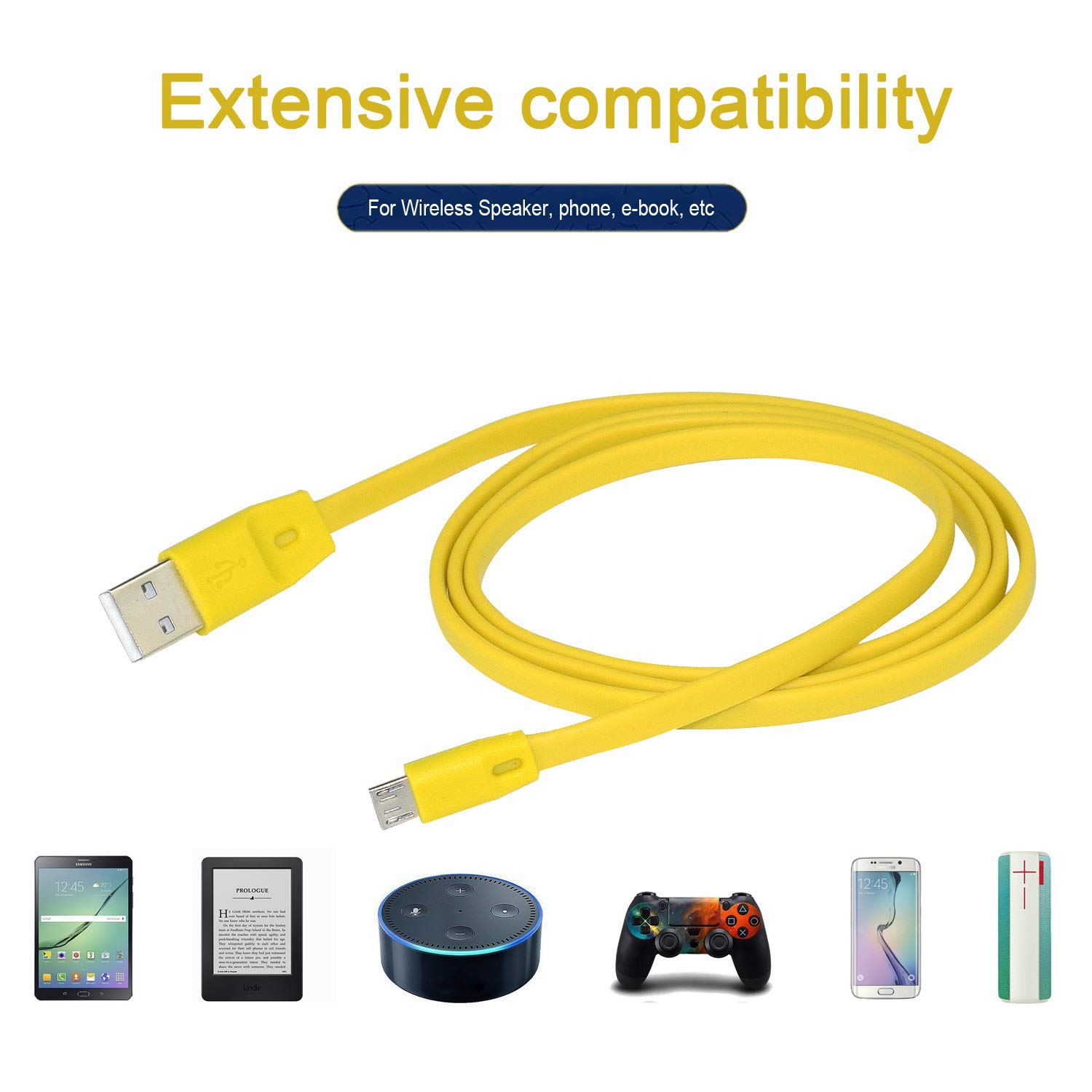 Premium Micro USB Charger Cable - 3.3ft Fast Charging Power Cord for UE Boom Portable Speakers | Durable Charging Wire for Outdoor Parties, Travel & Home Use