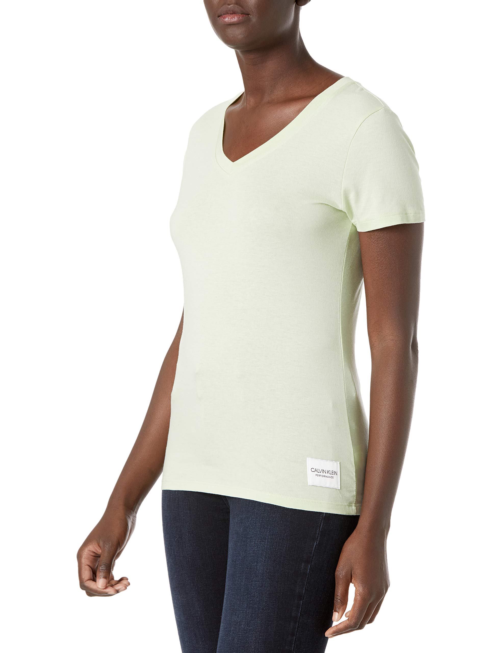 Calvin Klein Women's V-Neck T-Shirts - Soft Cotton Casual Tee for Everyday Wear | Perfect for Work, Lounge & Weekend Outfits