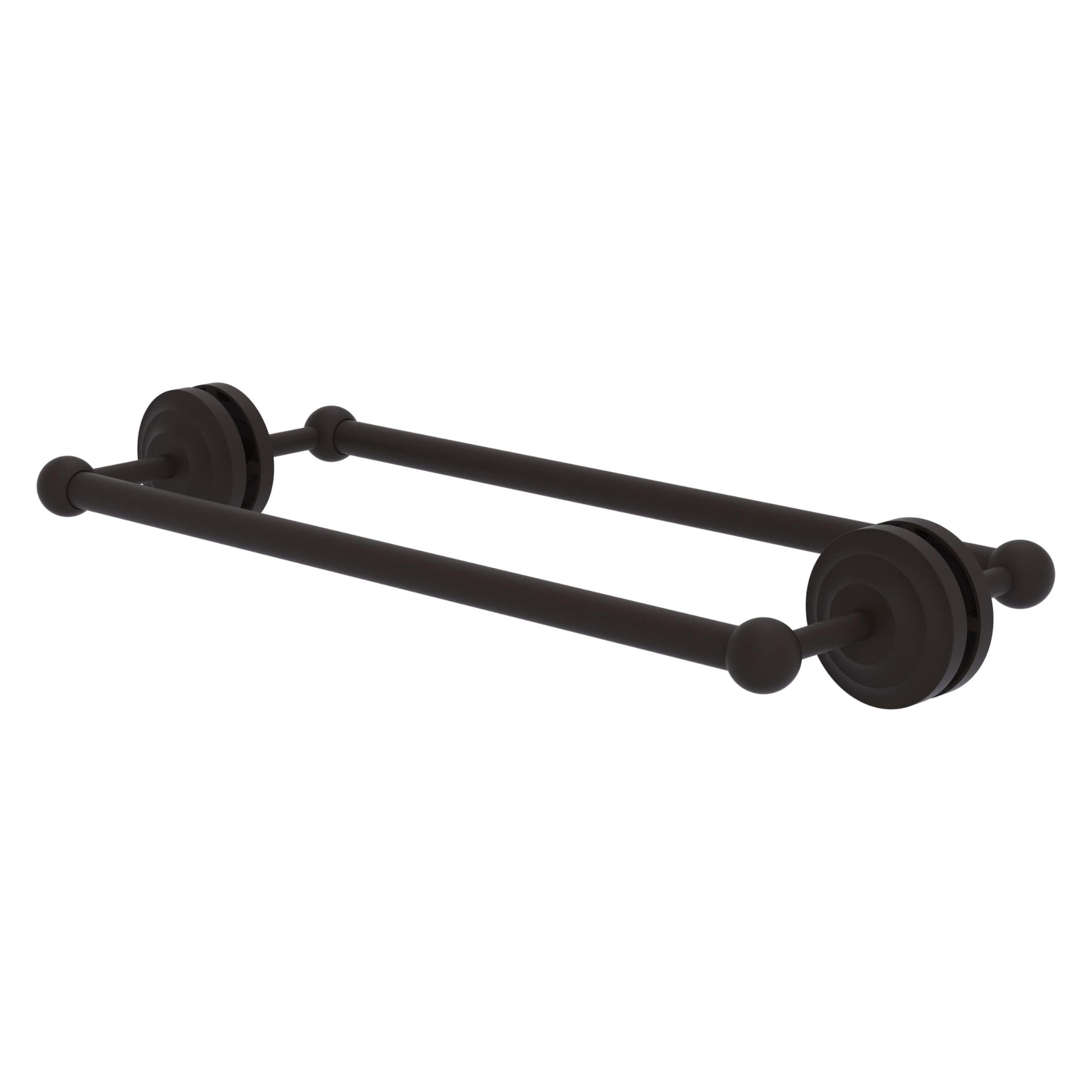 Allied Brass QN-41-BB-18 Que Collection 18 Inch Oil Rubbed Bronze Shower Door Towel Bar - Durable Bathroom Accessory for Modern Homes, Spa-Like Showers & Luxury Bathrooms