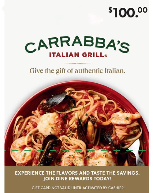 Carrabba's Italian Grill Restaurant Gift Card - Perfect for Birthdays, Holidays & Special Occasions | Italian Dining Experience