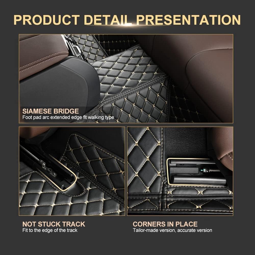 Premium Custom Car Floor Mats - Full Coverage Leather Liners, Waterproof All-Weather Protection for Coupe, Sedan, SUV & Truck (Red) | Luxury Carpet Interior Upgrade for Driving Comfort & Style