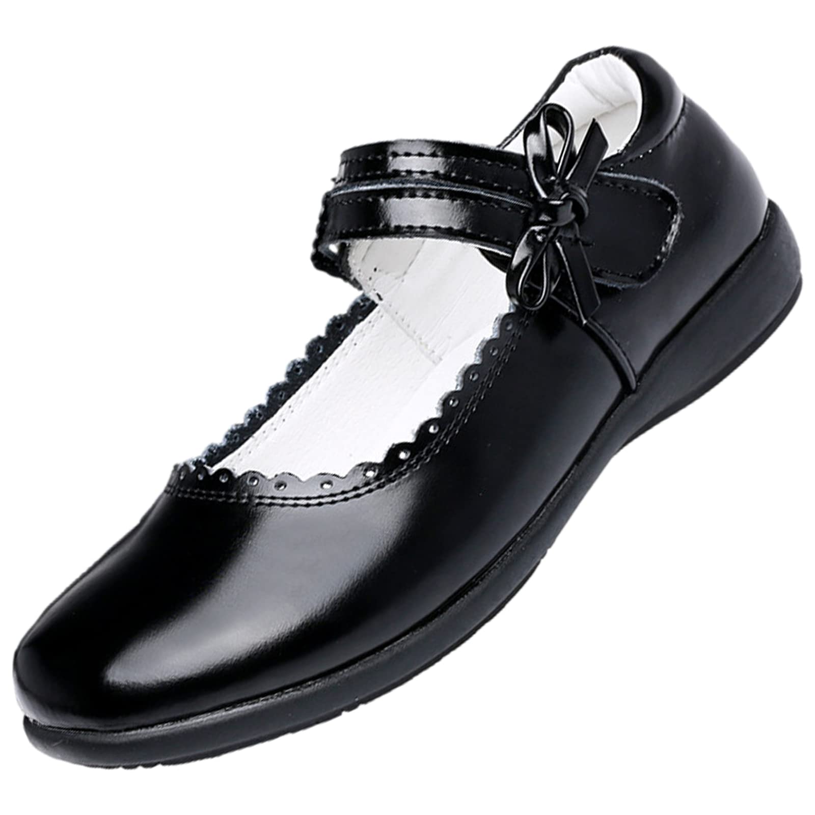 Rismart Girls Mary Jane Flats - Lace-Up Princess School Shoes for Back to School, Parties & Special Occasions | Comfortable & Stylish Dress Shoes for Toddler & Little Girls