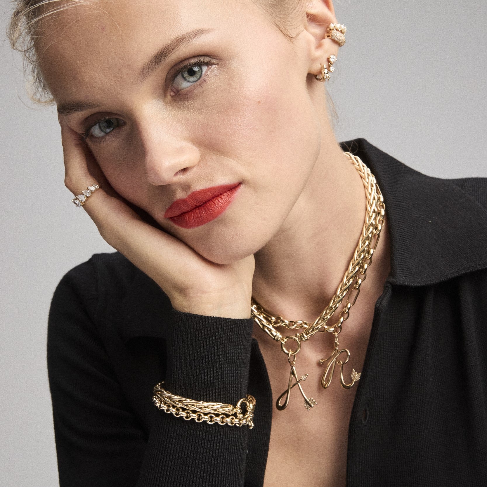 Stylish Mixed Rolo Cable Chain Necklace for Women - Gold & Silver Layered Necklace Jewelry - Perfect for Everyday Wear, Office, and Date Nights
