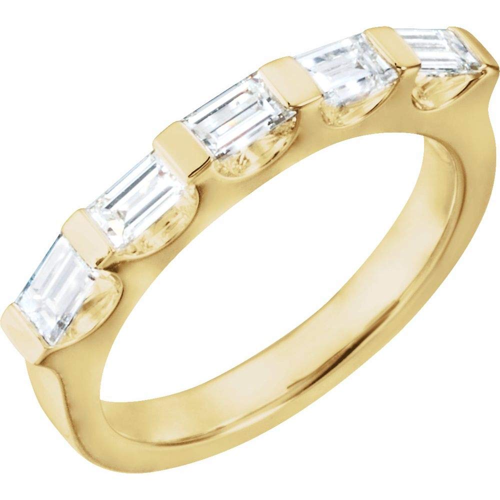 14K Yellow Gold Diamond Wedding Band Ring - 9/10 Cttw, Size 8.5 - Perfect for Anniversaries, Engagements & Special Occasions