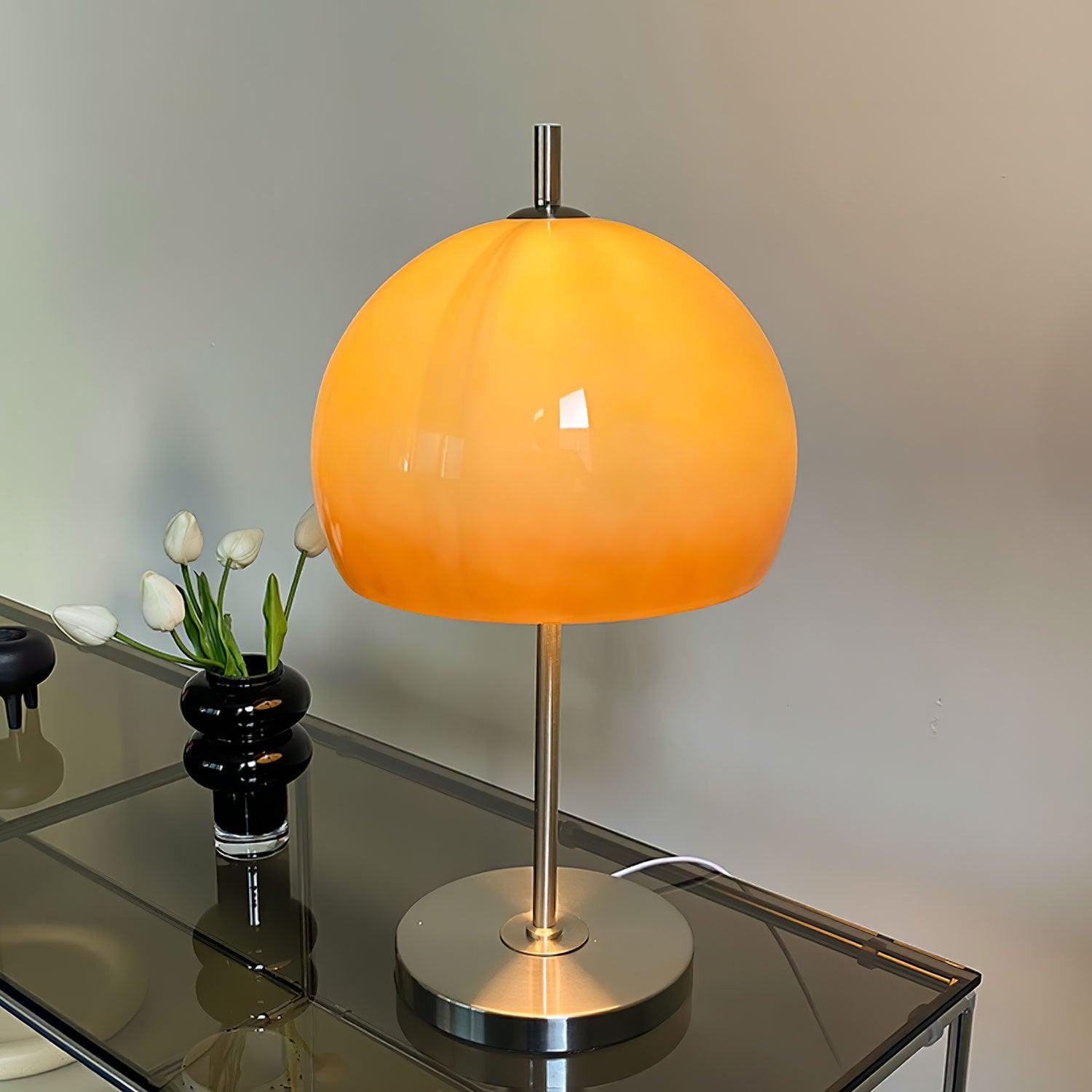 Modern Mushroom Bauhaus Table Lamp - Minimalist Design for Bedroom, Living Room & Office - Warm White LED Light for Cozy Ambience