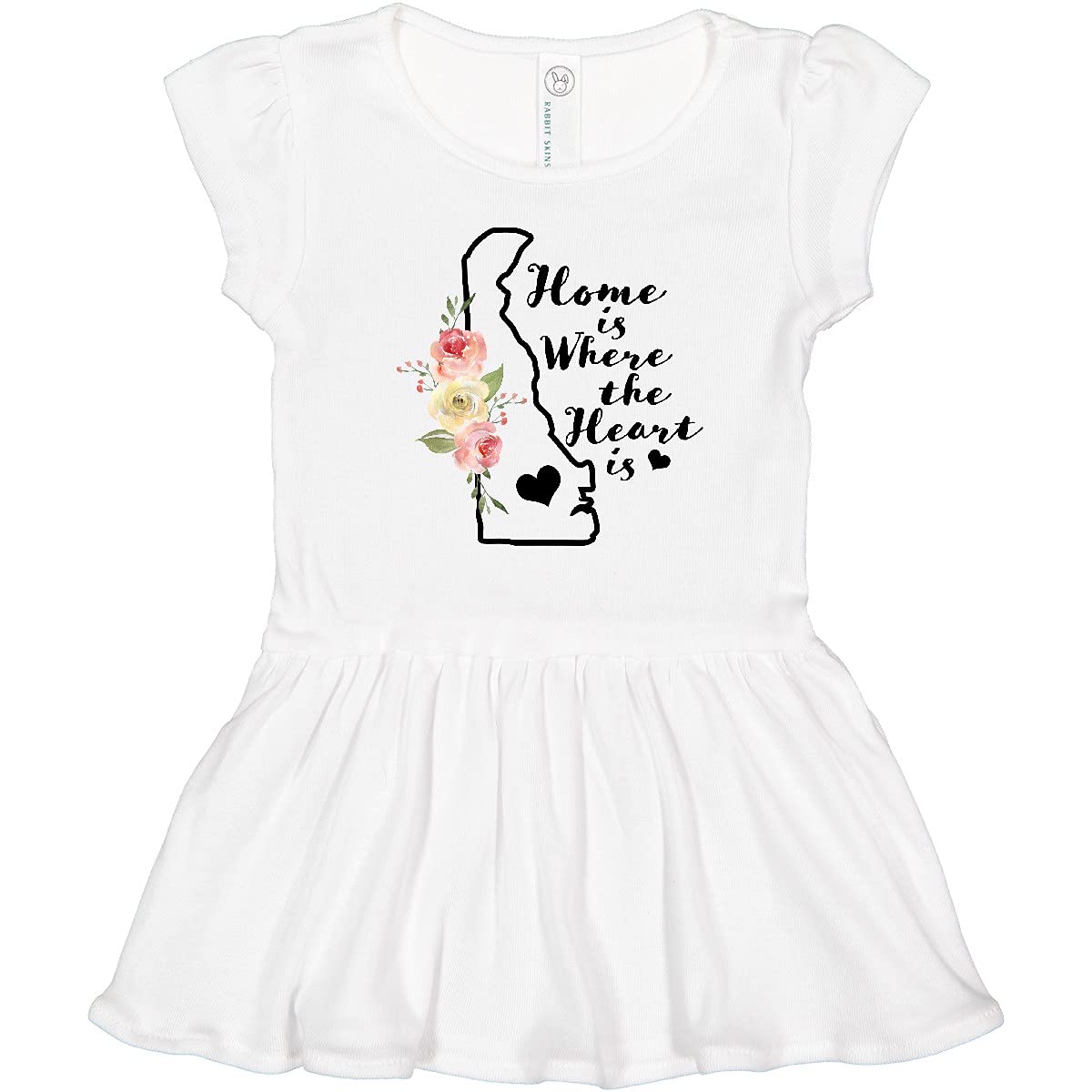Inktastic Delaware Home is Where The Heart is Watercolor Print Toddler Dress - Cute Outfit for Baby Girls, Playdates & Family Photos