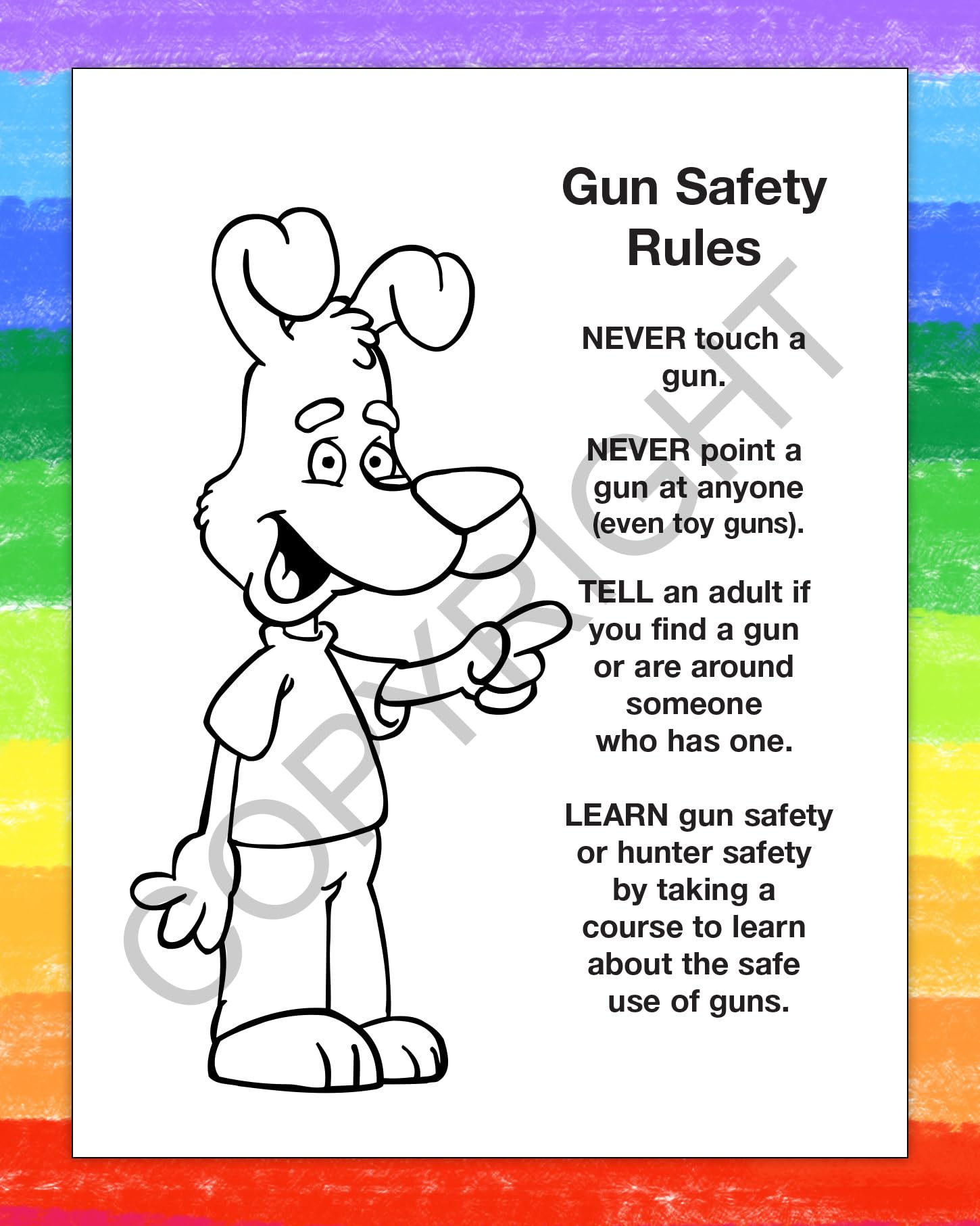 ZOCO Gun Safety Educational Coloring Books - 50 Pack Bulk (No Crayons Included) - Firearm Safety for Kids - Police Handout with Games, Puzzles & Activities | Perfect for School Safety Programs, Community Events & Child Gun Awareness Education