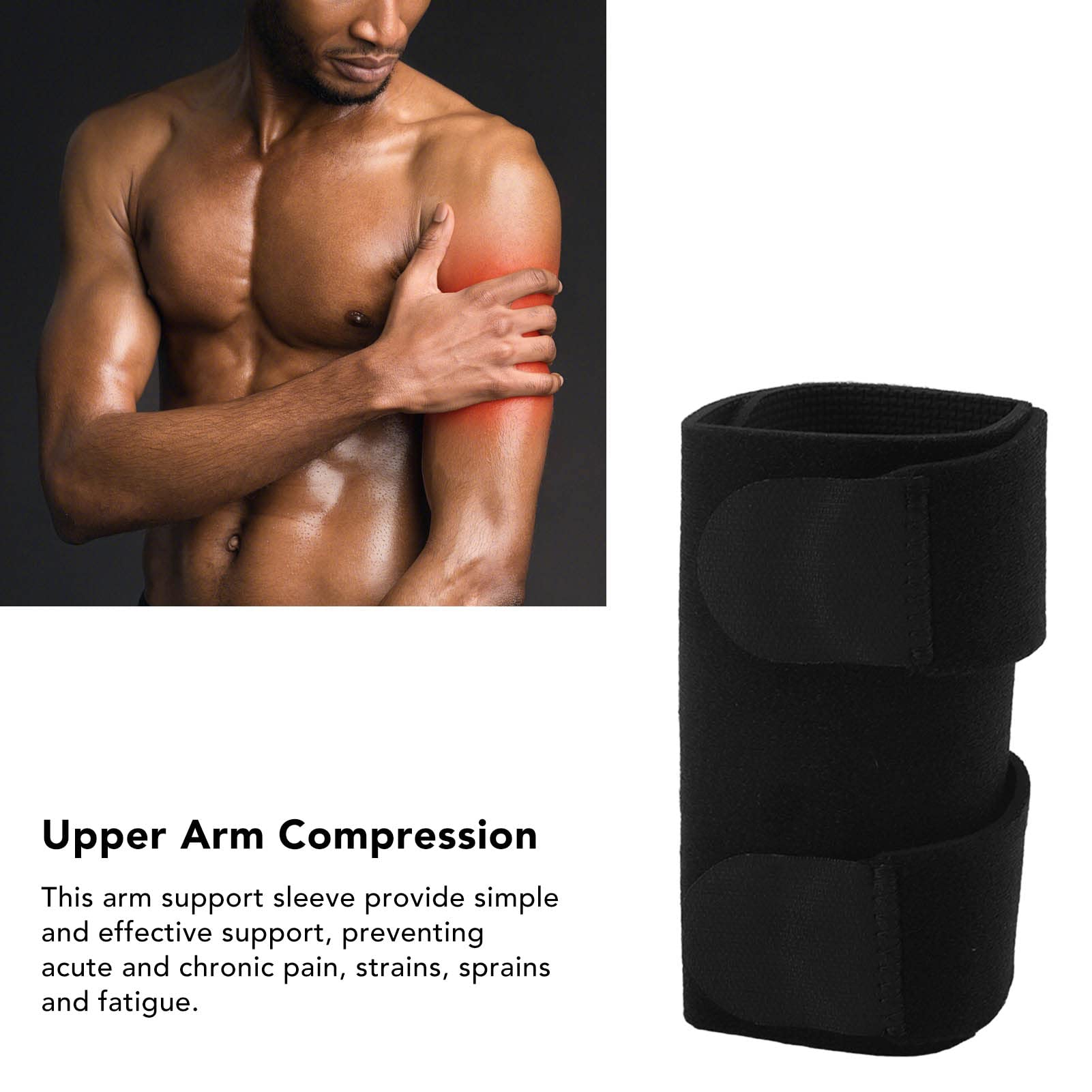 **Compression Arm Sleeve for Upper Arm Pain Relief – Adjustable Support for Exercise, Work & Fatigue Recovery – Ideal for Gym, Sports & Daily Activities**