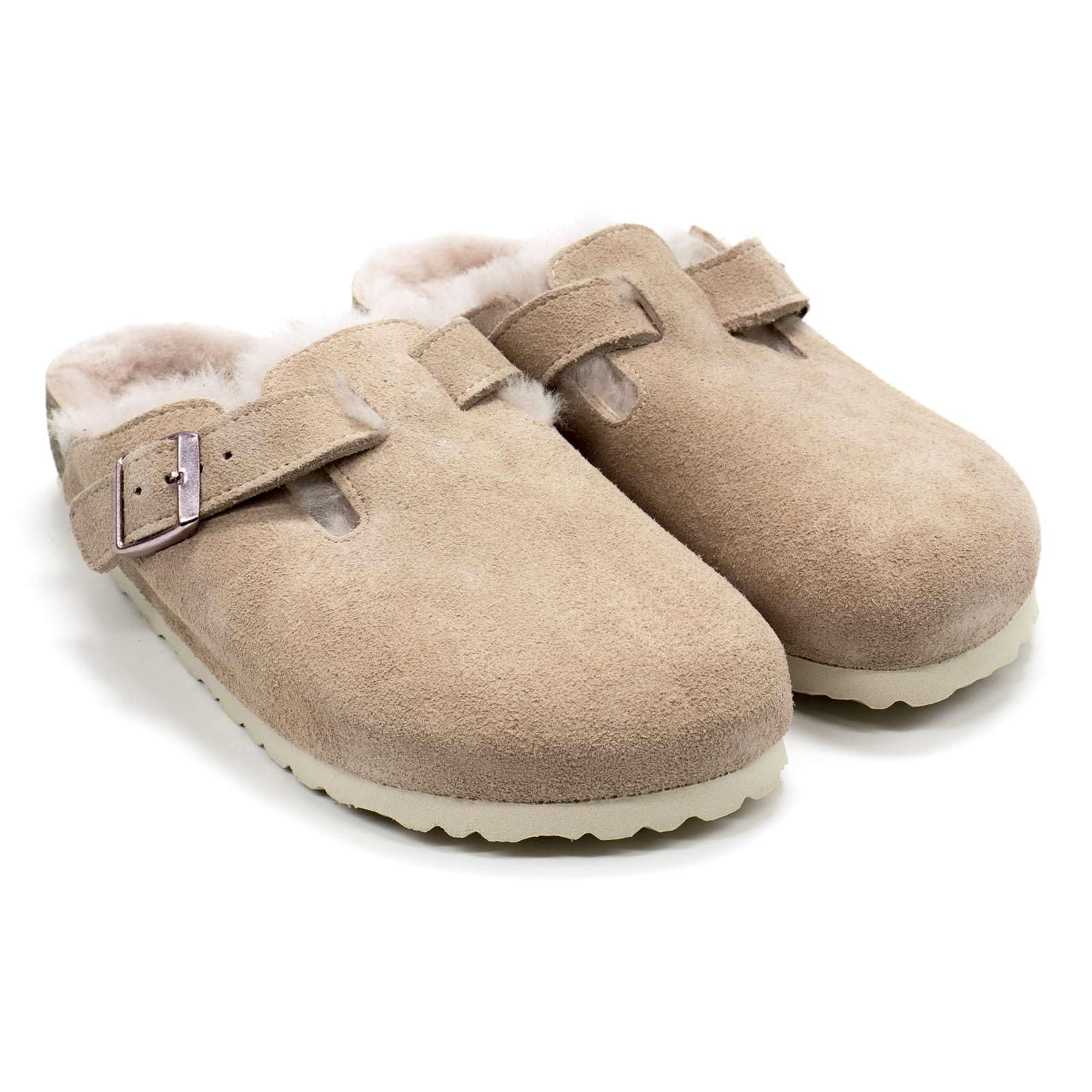 Birkenstock Women's Boston Shearling Clogs - Light Rose Size 42N | Comfortable House Shoes for Relaxing at Home & Casual Wear