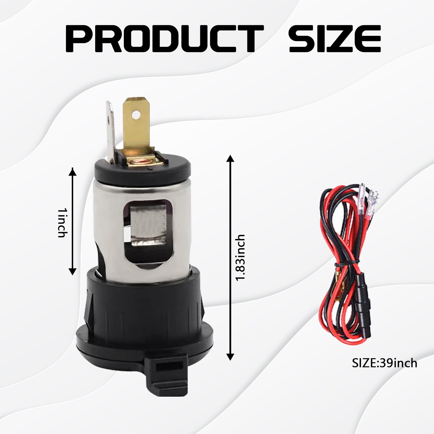 12V Universal Waterproof Car Cigarette Lighter Socket Adapter with Extension Cable - Durable Power Outlet Replacement for Cars, Trucks, RVs & Boats | Perfect for Charging Phones, GPS, Dash Cams & Portable Devices On The Road