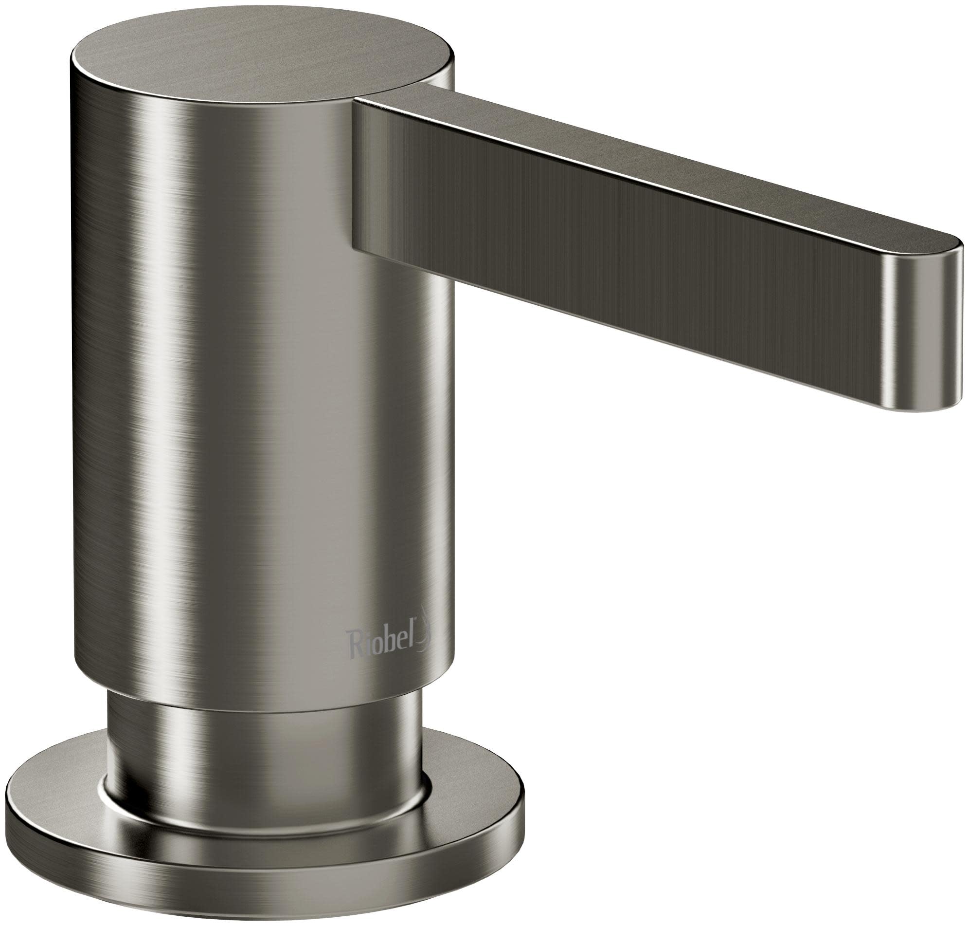 Riobel SD7SS Stainless Steel Deck Mounted Soap Dispenser - 13.5 oz Capacity for Kitchen, Bathroom & Commercial Use
