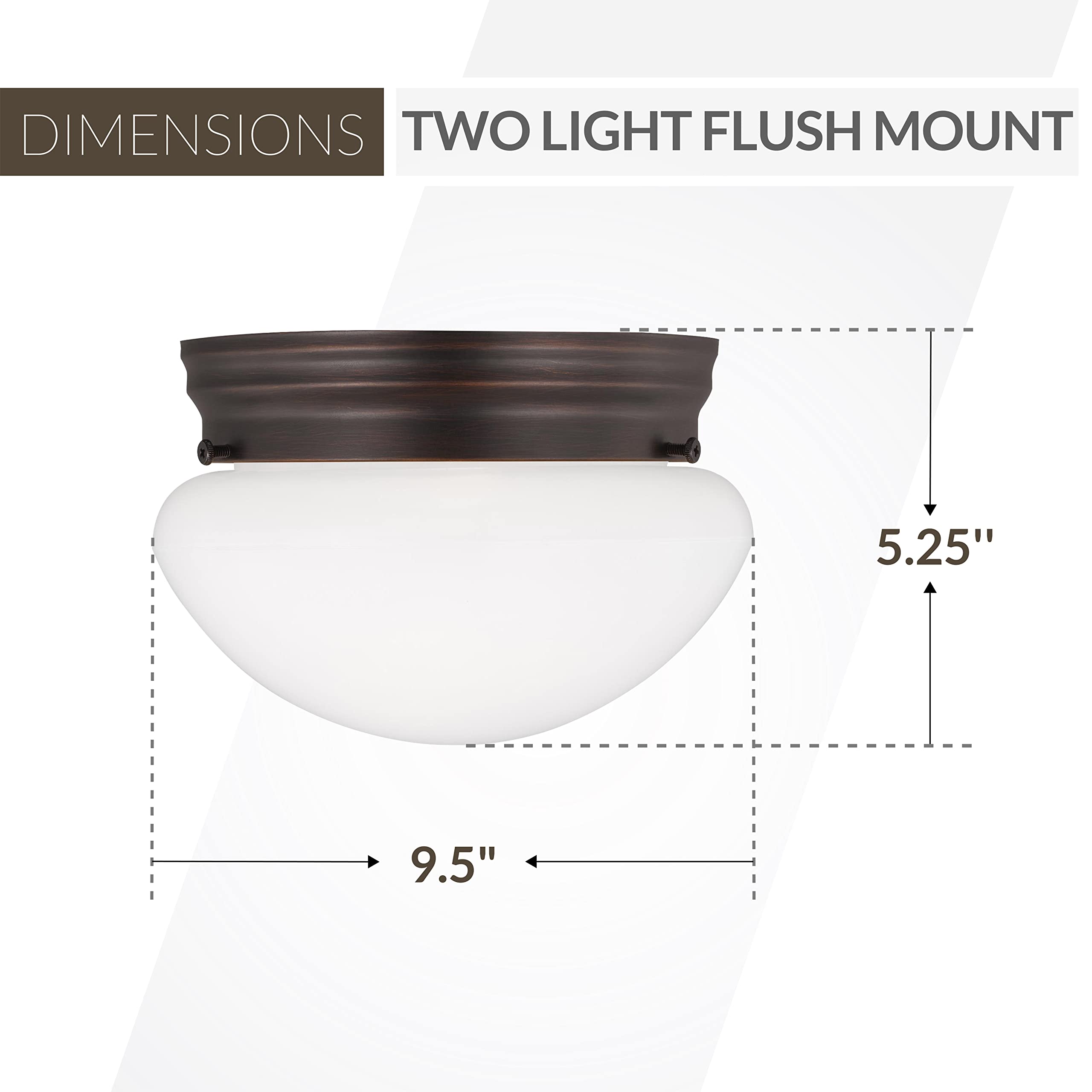 Generation Lighting 2-Light Webster Traditional Flush Mount Ceiling Light in Bronze (5328EN3-710) - Elegant Home Lighting Fixture for Bedroom, Kitchen, Living Room & Hallway Decor | Perfect for Ambient Lighting & Interior Design