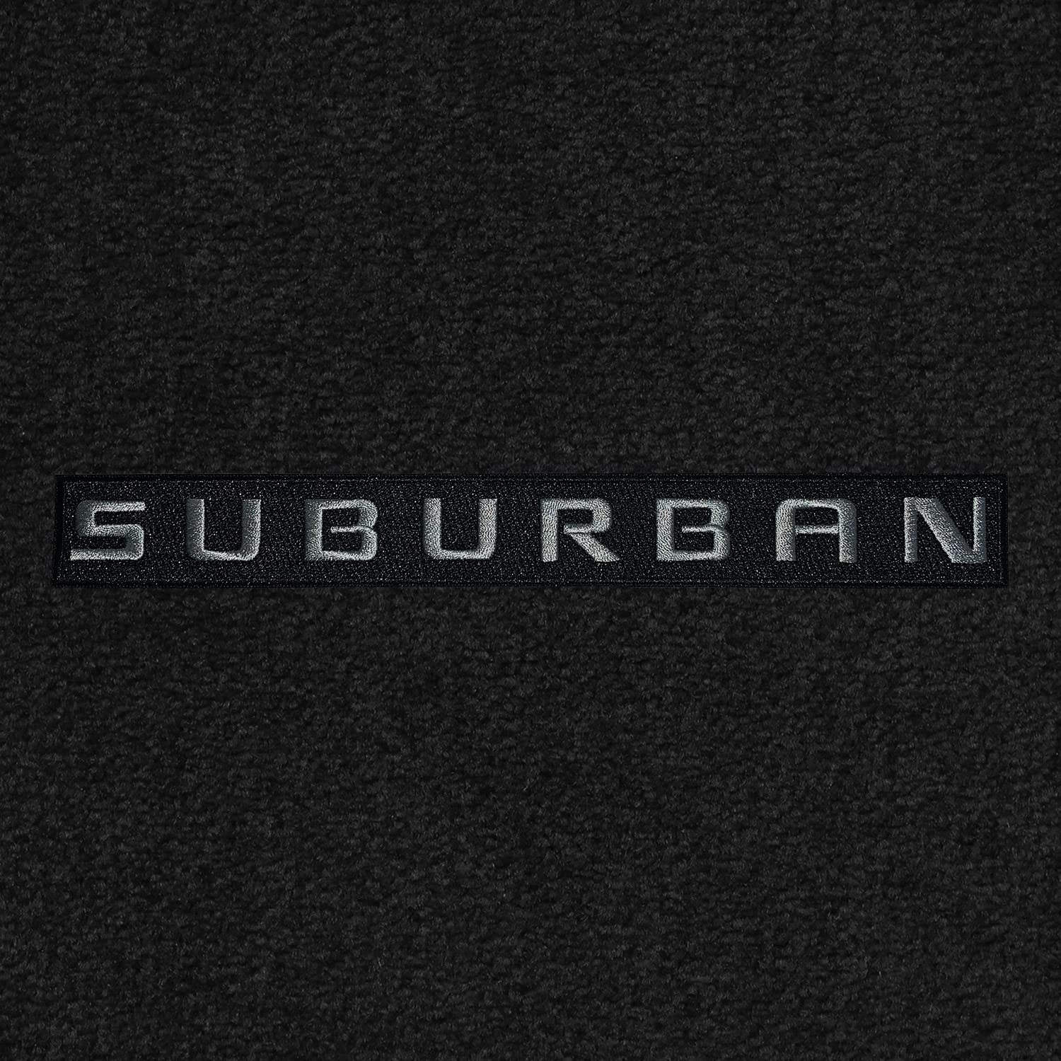 Premium Custom-Fit Carpeted Floor Mats for Chevy Suburban 2015-2020 - Luxury Car Floor Liners with Suburban Word Logo (4-Piece Set, Charcoal) - Perfect for Road Trips, Daily Commutes & Vehicle Protection