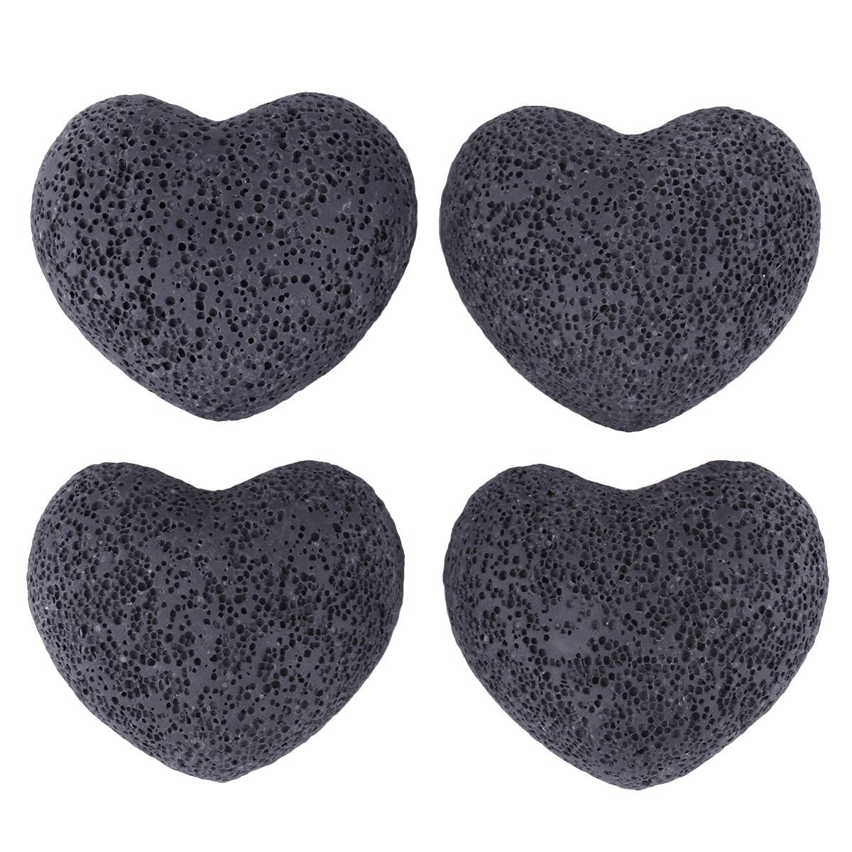 TUMBEELLUWA Hand Carved Lava Rock Essential Oil Diffuser Stones - Pack of 2 Black Aromatherapy Pocket Stones (1.73 inches) for Home, Office, Yoga & Meditation - Natural Home Decor Gift Idea