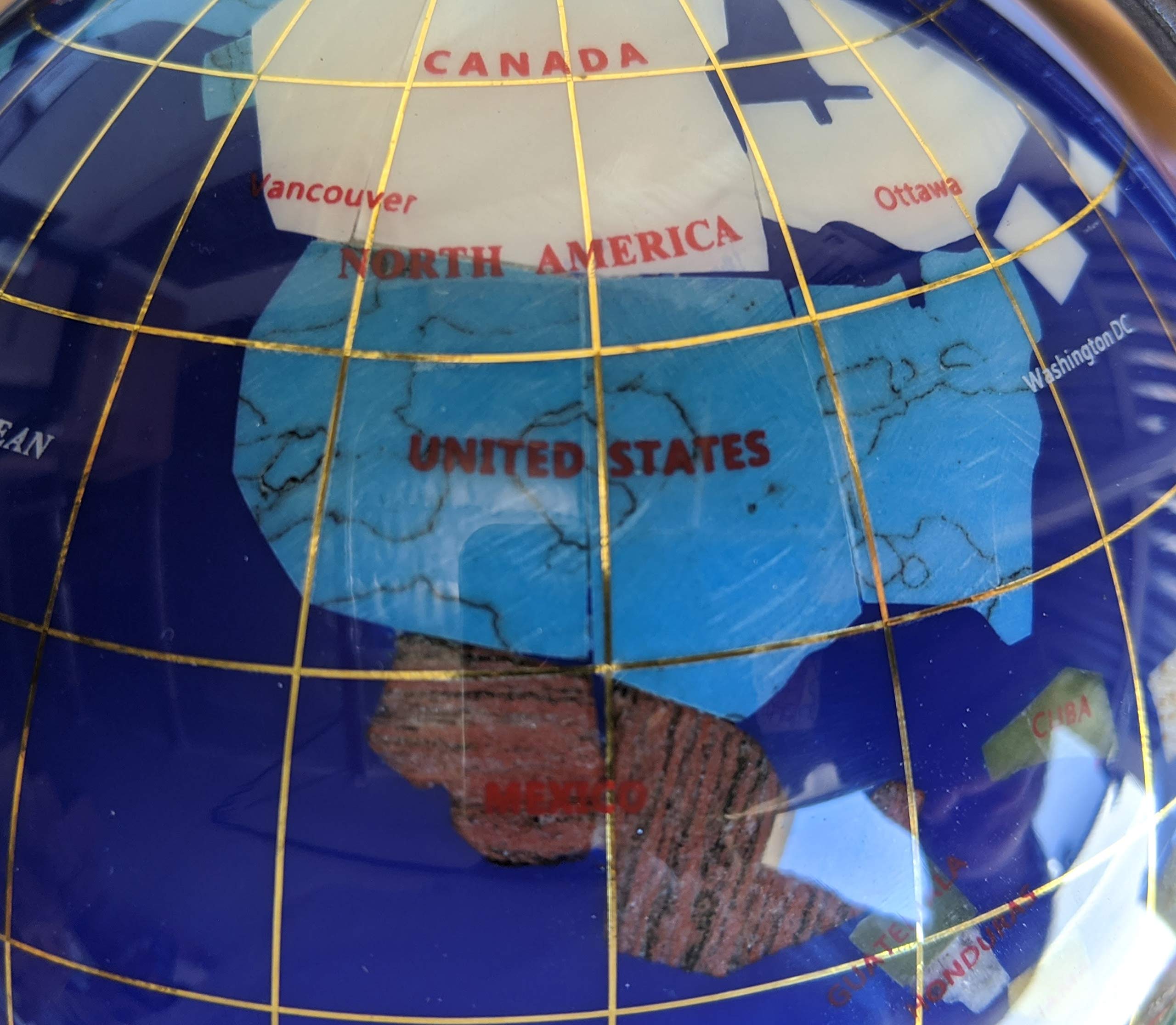 10-Inch Blue Lapis Ocean Gemstone World Globe with Copper Tripod Stand - Unique Art Tabletop Decor for Home, Office & Gift Giving - Perfect for Geography Lovers & Meditation Spaces