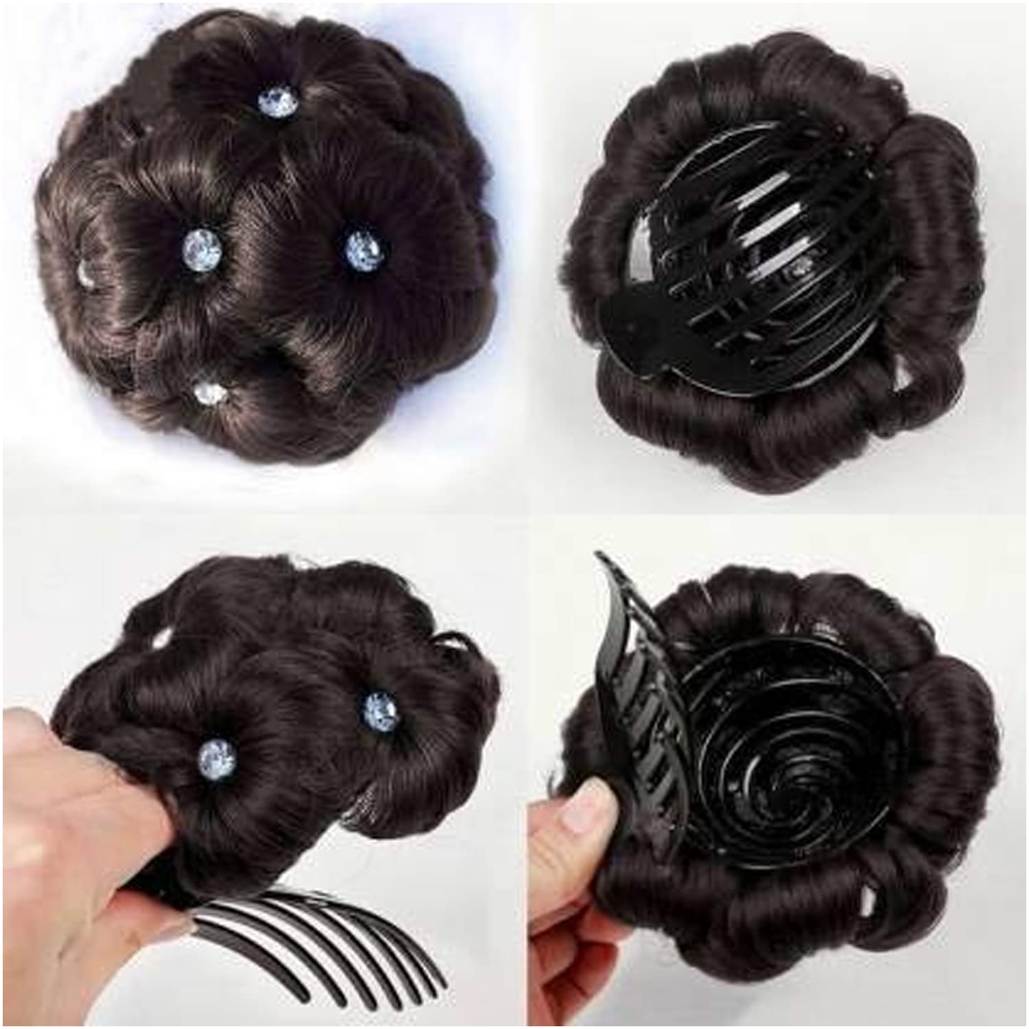 Flushia Messy Curly Hair Clip - Natural Looking Wavy Synthetic Hairpiece for Women | Brown | Perfect for Parties, Weddings & Everyday Styling