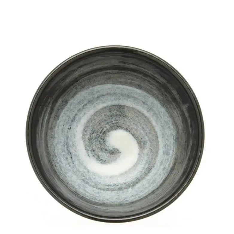Miya Rice Bowl Arctic Night 4 5/8 Inches - Premium Ceramic Soup Bowl for Ramen, Noodles & Rice - Microwave & Dishwasher Safe - Elegant Dinnerware for Home & Restaurant Use
