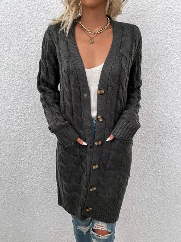 Long Twist Women's Cardigan Sweater - Cozy Knit Open Front Wrap for Fall & Winter - Perfect for Office, Date Night and Casual Outings