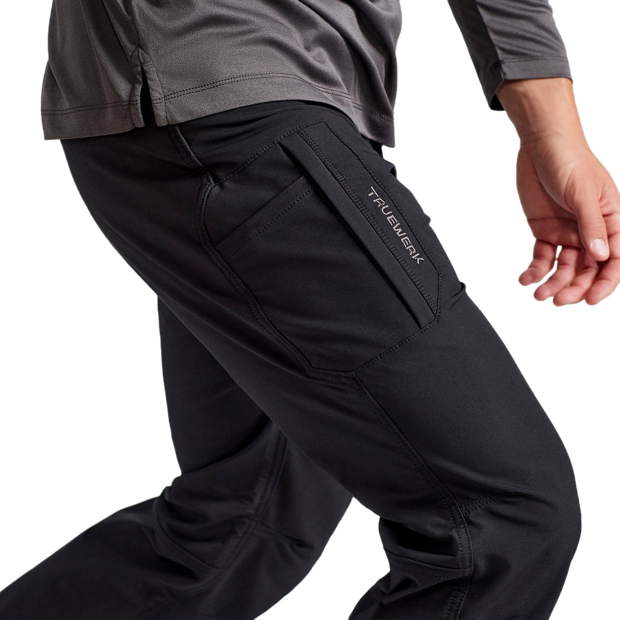 TRUEWERK Men's T2 WerkPant Technical Work Pants - Water Resistant, Lightweight, 4-Way Stretch with Multiple Pockets - Durable Workwear for Construction, Carpentry & Outdoor Activities