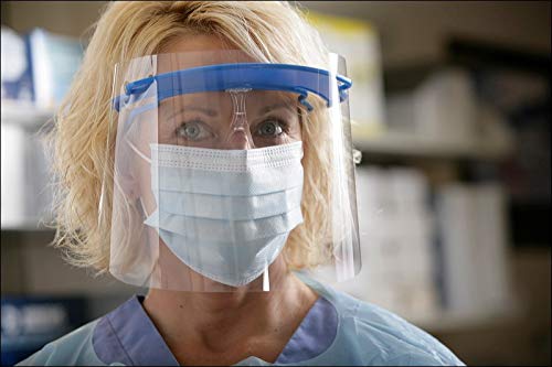 TIDIShield Assemble 'n Go Face Shield Visors (100 Pack) - Clear Protective Visors for Medical, Dental & Pharmacy Use - Compatible with Eyewear - Essential PPE for Clinics, Offices & Homecare (2211-100) - Ideal for Healthcare Workers, First Responders & High-Risk Environments