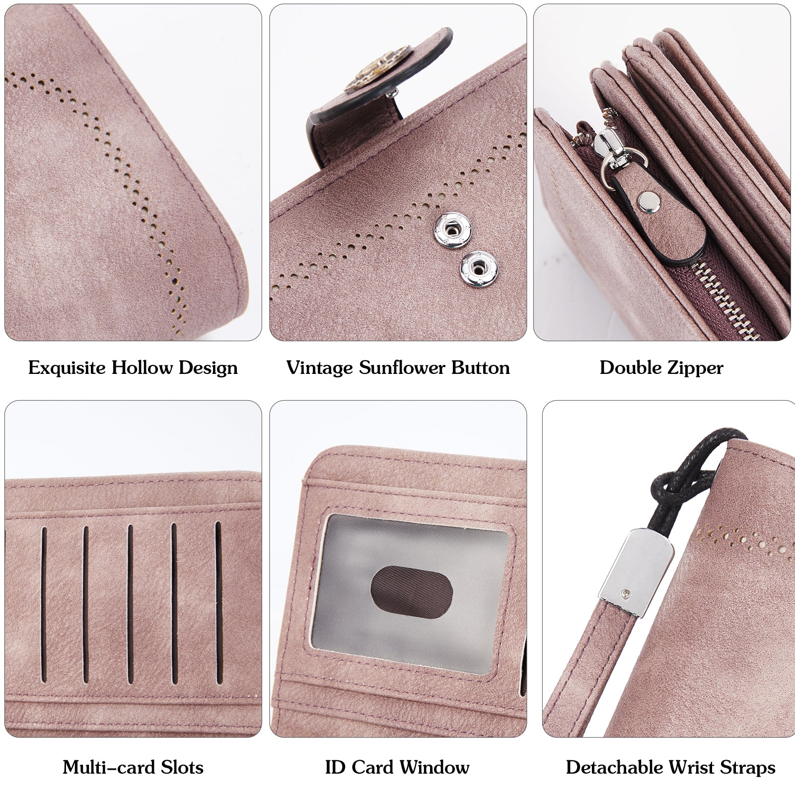 BOSTANTEN Women's Genuine Leather Wallet - Large Capacity RFID Blocking Wristlet Clutch Purse with Credit Card Slots | Perfect for Everyday Use, Travel & Business