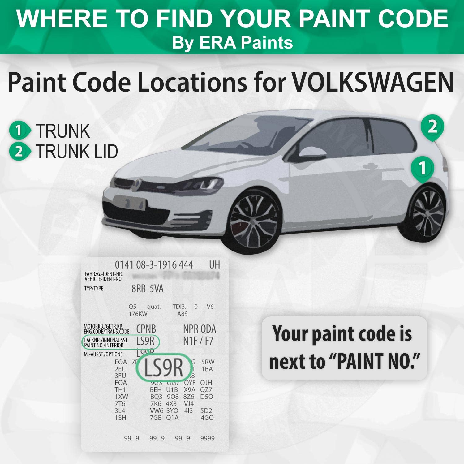 ERA Paints LC5M/C7 - Moonlight Blue Pearl Automotive Spray Paint for VOLKSWAGEN | Exact Color Match | Premium Kit with 2K 3680061 Clearcoat | Perfect for Car Touch-Ups, Restorations & Custom Paint Jobs