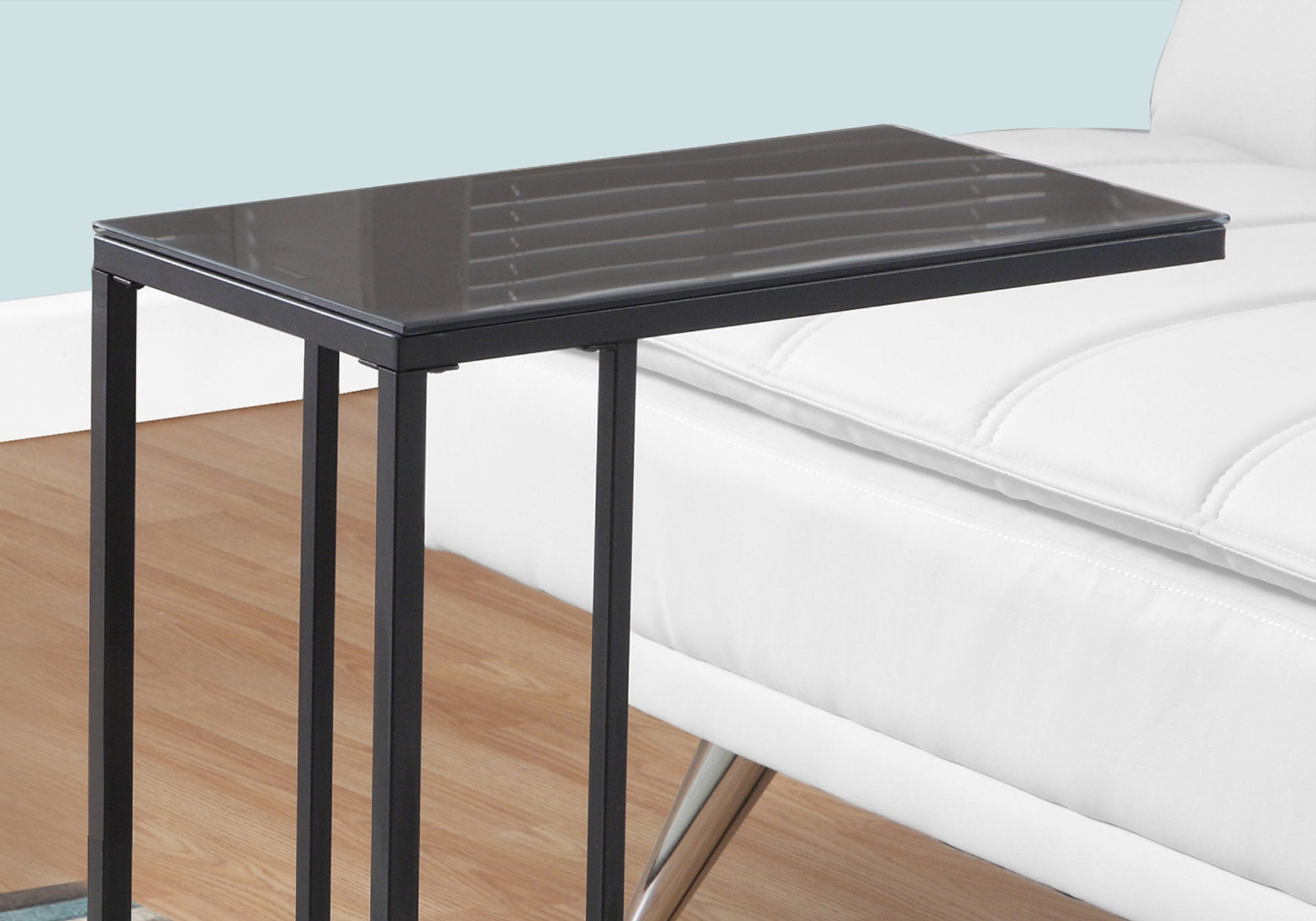 Modern Black Metal & Glass Accent Table - Stylish Side Table for Living Room, Bedroom, or Office Décor