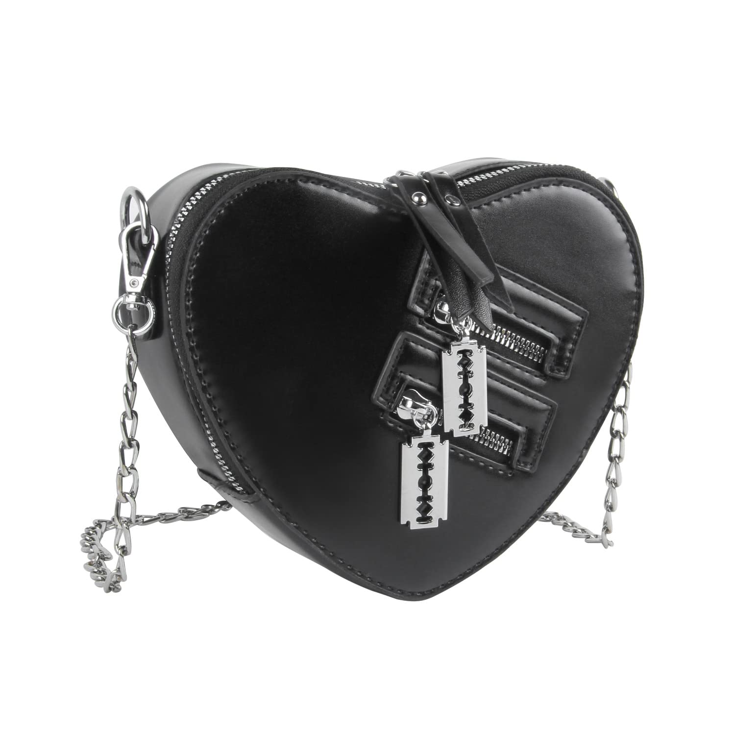 Women's Red Heart Shaped Shoulder Bag - Cute Love Heart Purse with Chain Strap for Girls Evening Party, Date Night & Valentine's Day Gift