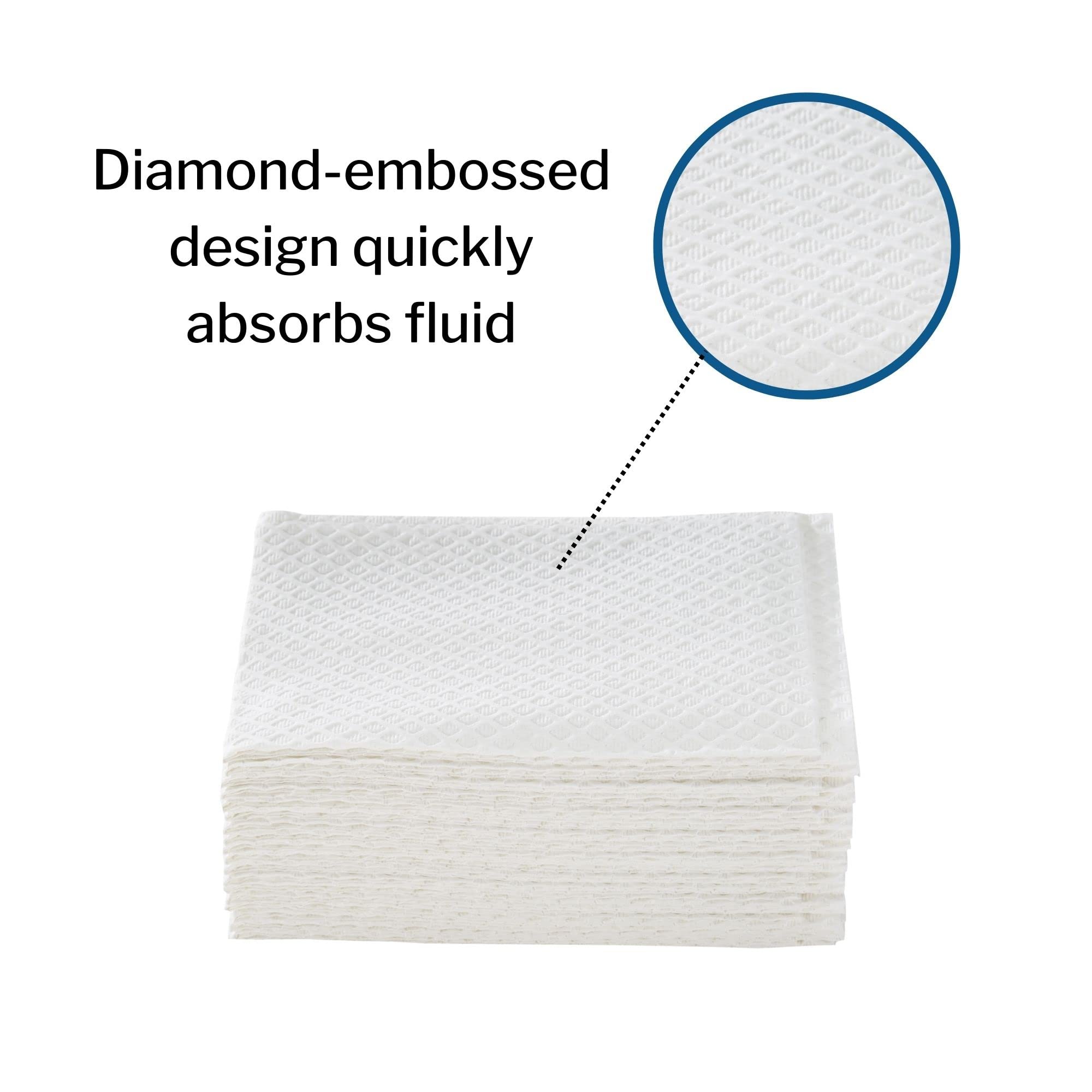 McKesson Disposable Dental Bibs Towels [500 Pack] - 13 x 18 Inch 2-Ply Poly-Backed Tissue, Diamond Embossed, White - Ideal for Dental Clinics, Nail Salons, Tattoo Parlors & Medical Offices