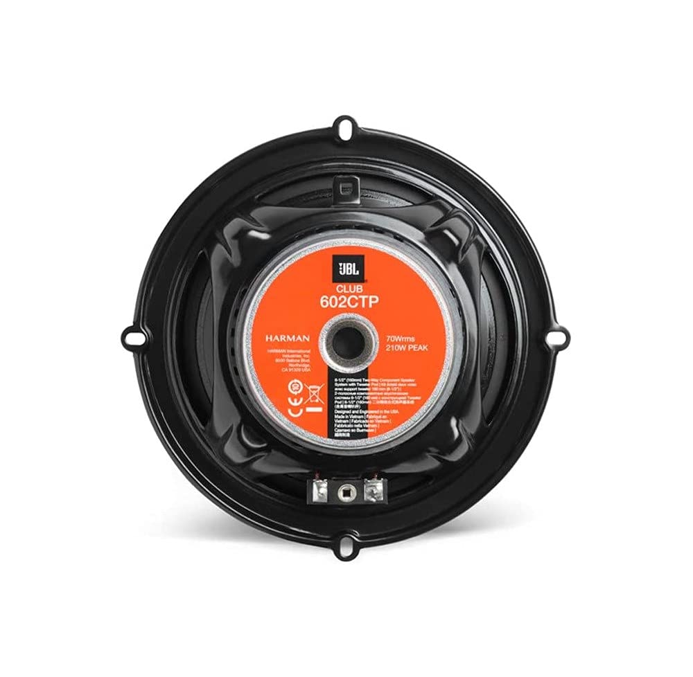 JBL Club 602CTP 2-Way Car Speaker System - 210W Component Speakers with Tweeters & Filters (6.5