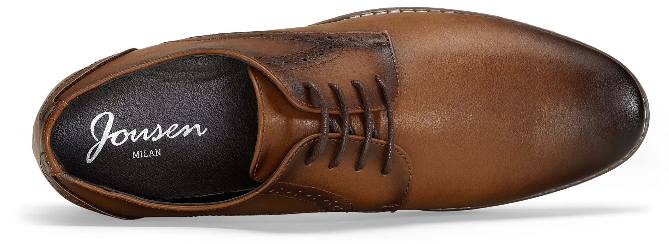 Jousen Men's Oxford Plain Toe Dress Shoes - Classic Formal Derby Shoes for Business, Office & Wedding | Comfortable Leather Dress Shoes for Men