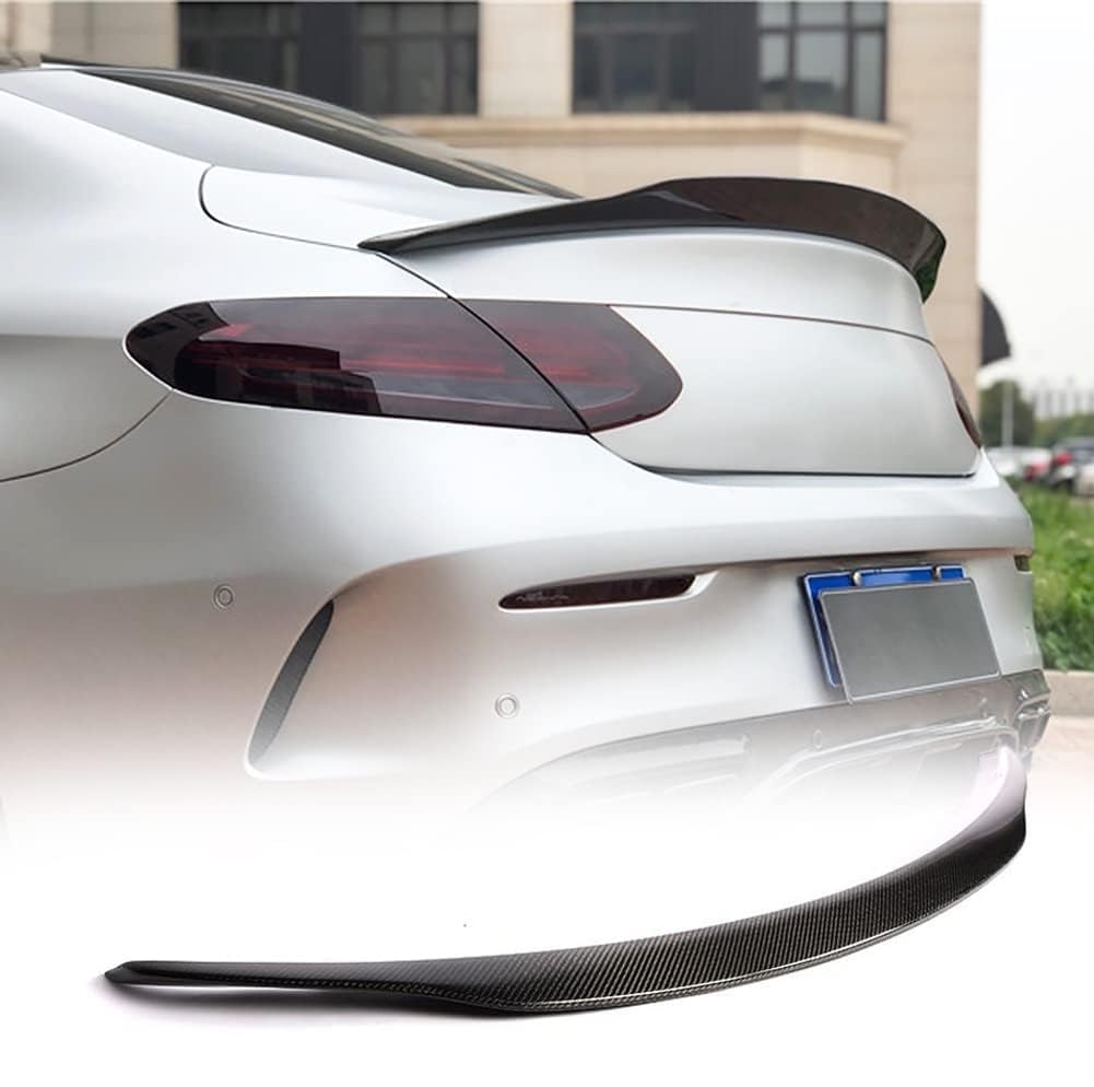 Carbon Fiber Trunk Spoiler for Mercedes Benz C Class W205 C205 Coupe 2014-2019 | C180 C200 C250 C300 C350 C63 C43 AMG | High Kick Rear Wing Lip | Enhances Aerodynamics & Sporty Look | Perfect for Street Racing & Car Shows