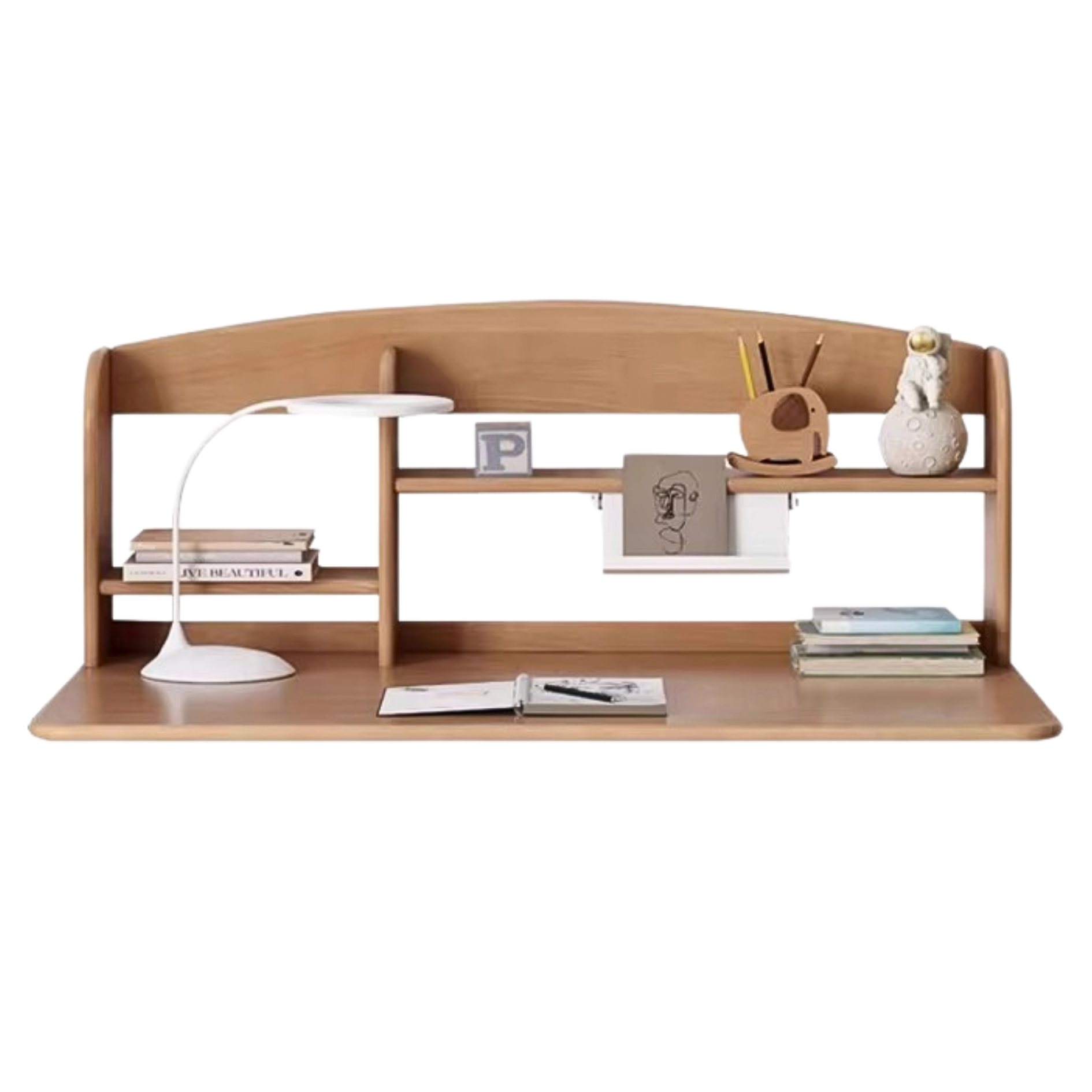 45.7x7.1x18.1 inch/ 116x18x46сm/ Natural Wood Color/ Beech solid wood beech desk shelf