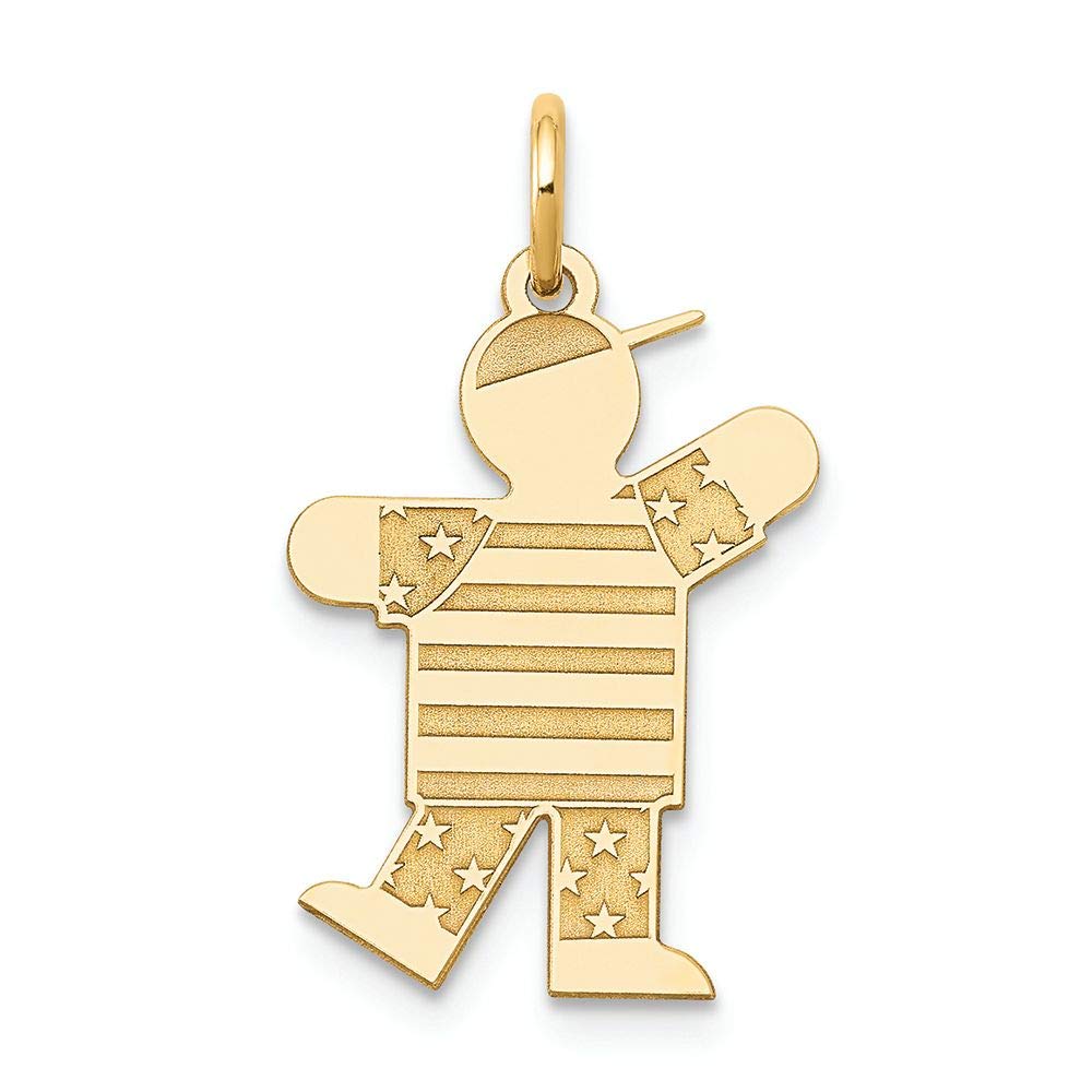 14K Yellow Gold Kids Charm Pendant - Dainty & Delicate Jewelry for Children | Perfect for Birthdays, Baptisms & Special Gifts