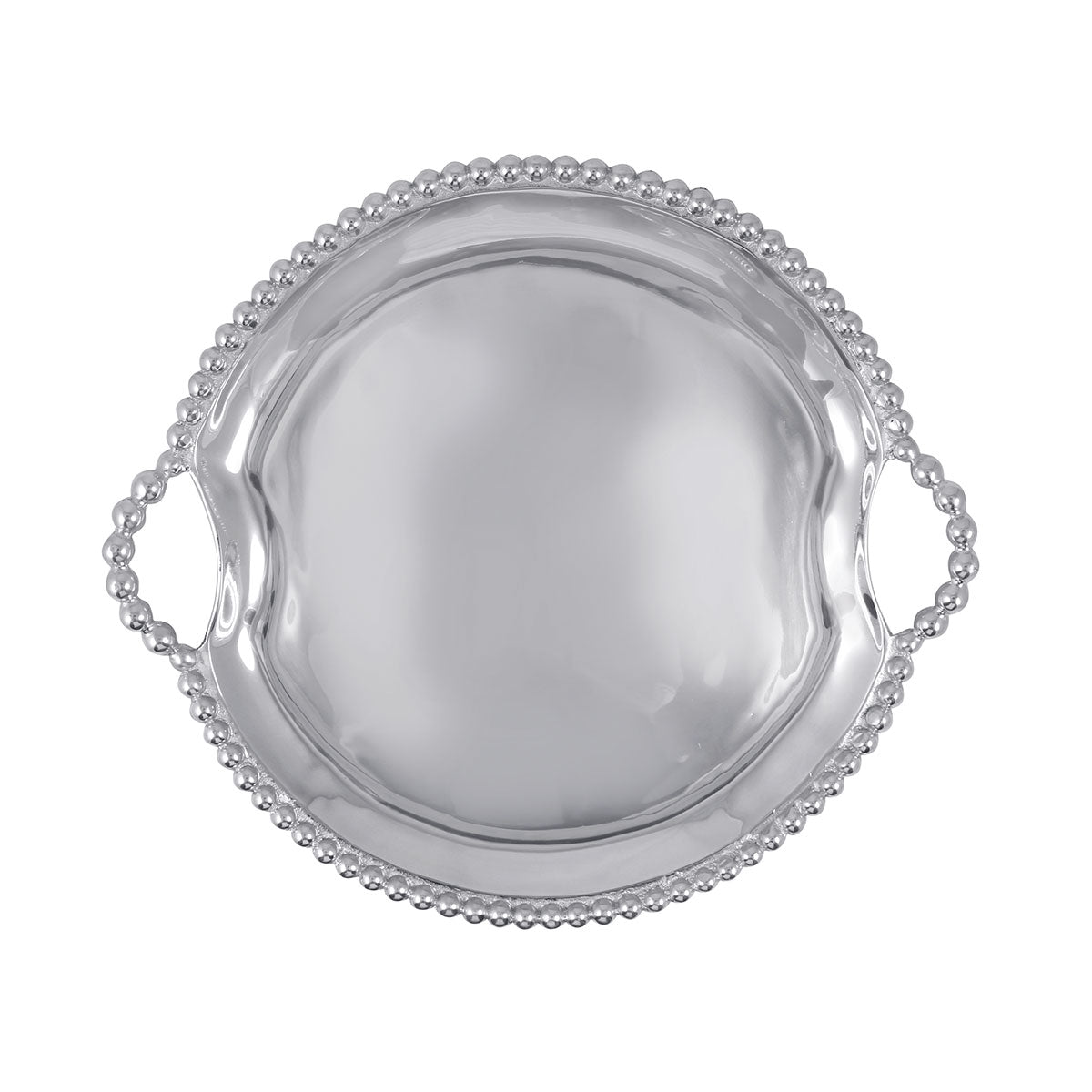 Elegant Pearl-Inlaid Round Handle Serving Tray - Perfect for Afternoon Tea, Breakfast in Bed, and Party Appetizers