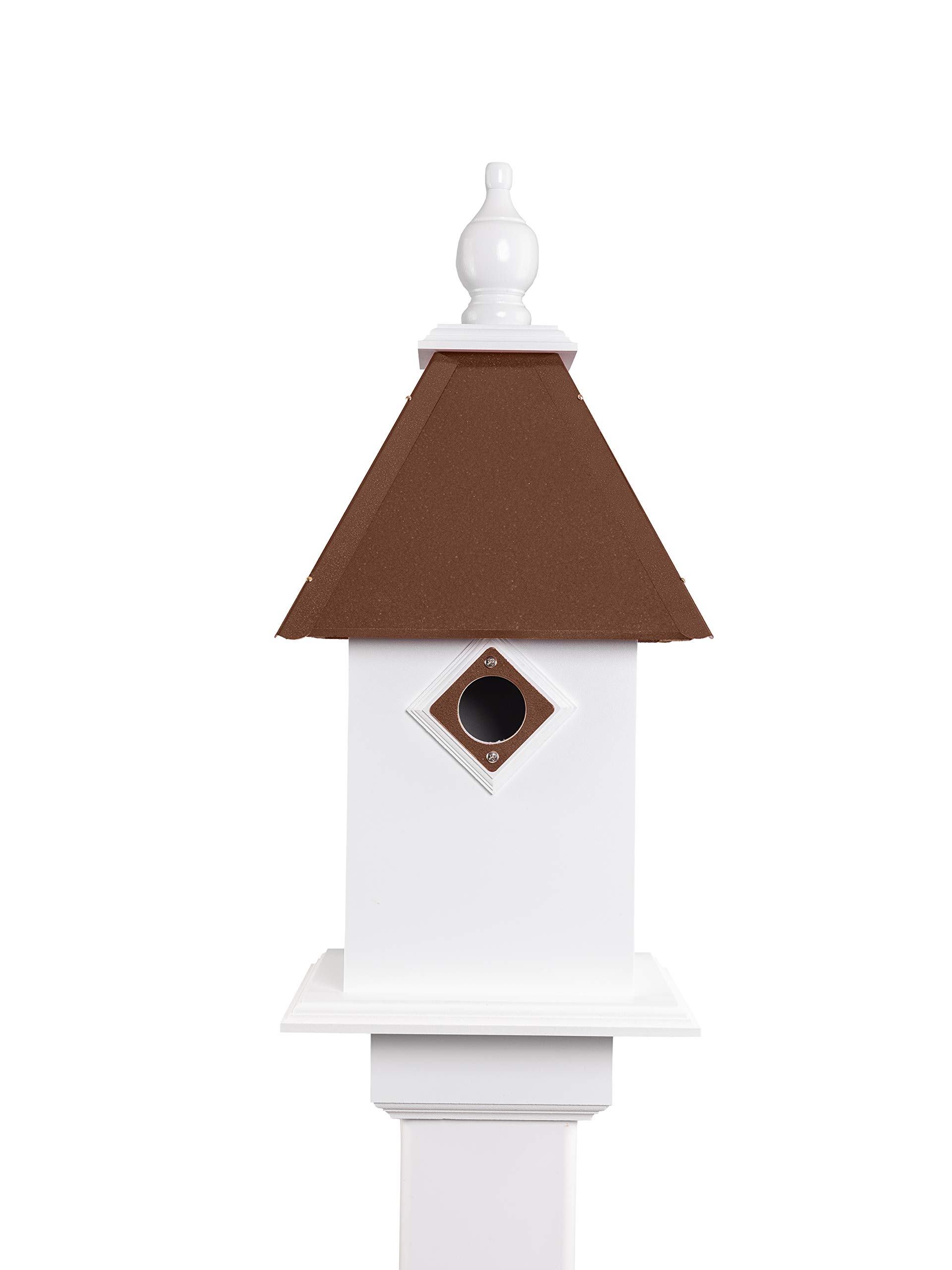 Handmade Hammered Copper Bluebird House - Classic Wooden Birdhouse for Outdoor Garden Decor - Attract Bluebirds & Enhance Your Backyard Wildlife Habitat