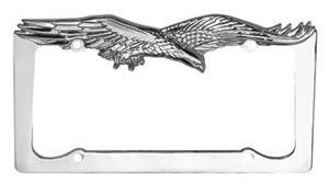 Chrome-Look Plastic License Plate Frames with Flying Eagle Design - Durable & Stylish Car Accessory for Cars, Trucks & SUVs - Perfect for Personalization & Vehicle Protection