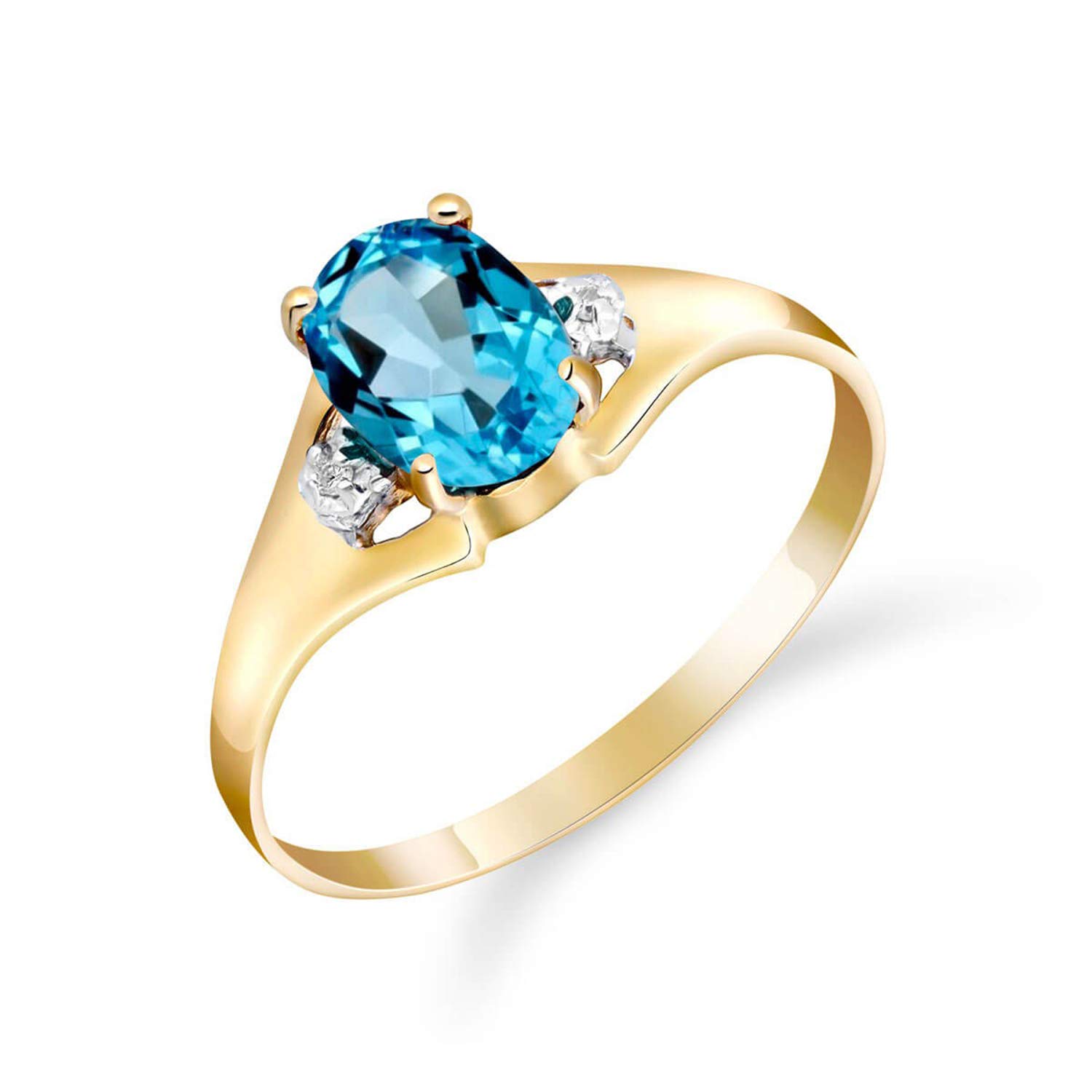 14K Yellow, White & Rose Gold Galaxy GG Ring with Natural Diamonds & Blue Topaz - Elegant Jewelry for Weddings, Anniversaries & Special Occasions