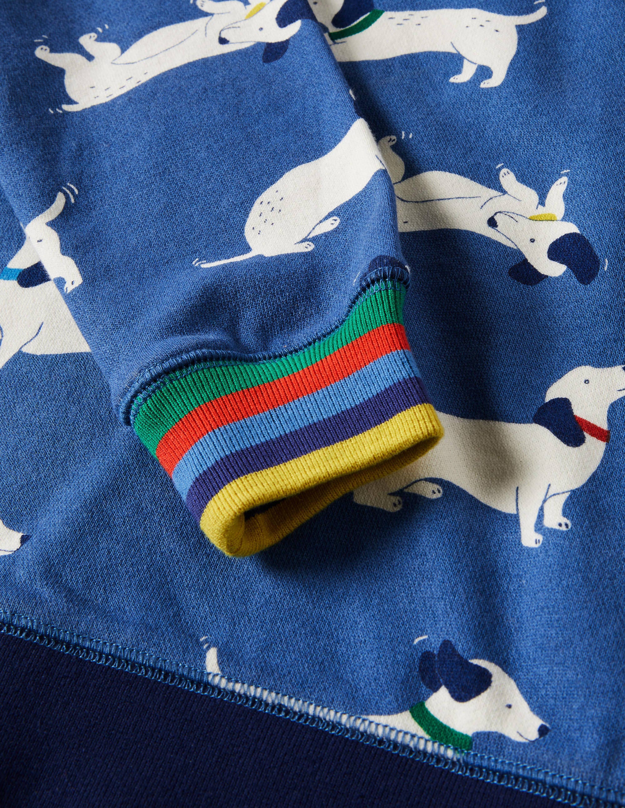 Venice Blue Sausage Dog Appliqué Sweatshirt - Cute Dachshund Design Casual Pullover for Women | Perfect for Dog Lovers, Weekend Outings & Cozy Fall Fashion