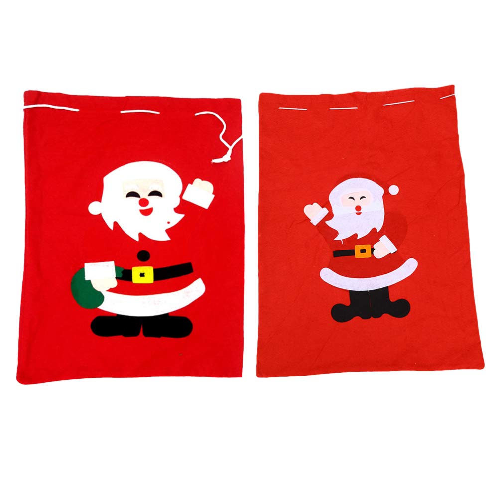 TOYANDONA 2-Pack Christmas Drawstring Gift Bags with Santa Pattern - Nonwoven Holiday Storage Bags for Candy, Presents & Party Favors - Perfect for Xmas Gifting, Stocking Stuffers & Holiday Decorations